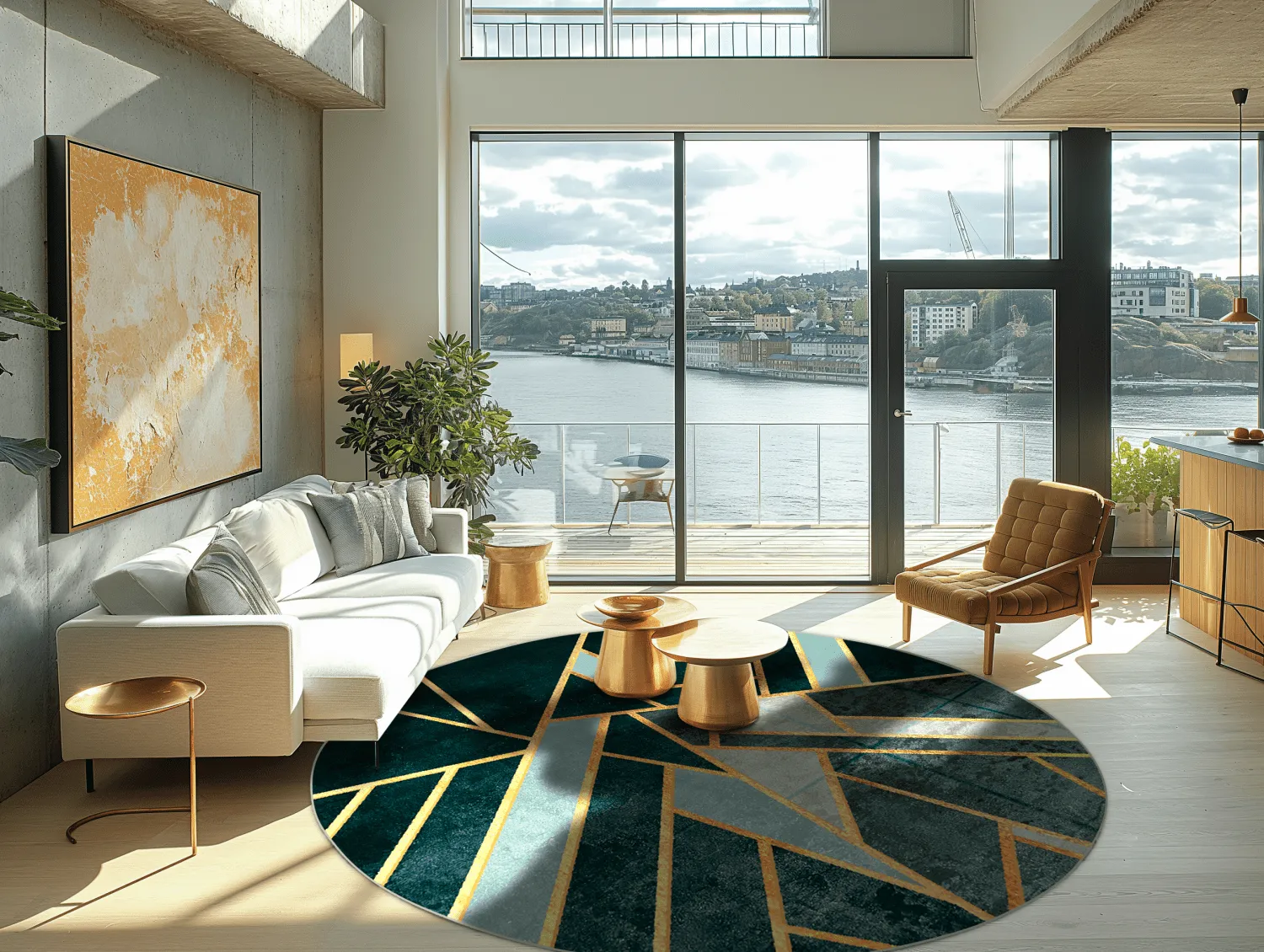 Round rug - Amasra (green)