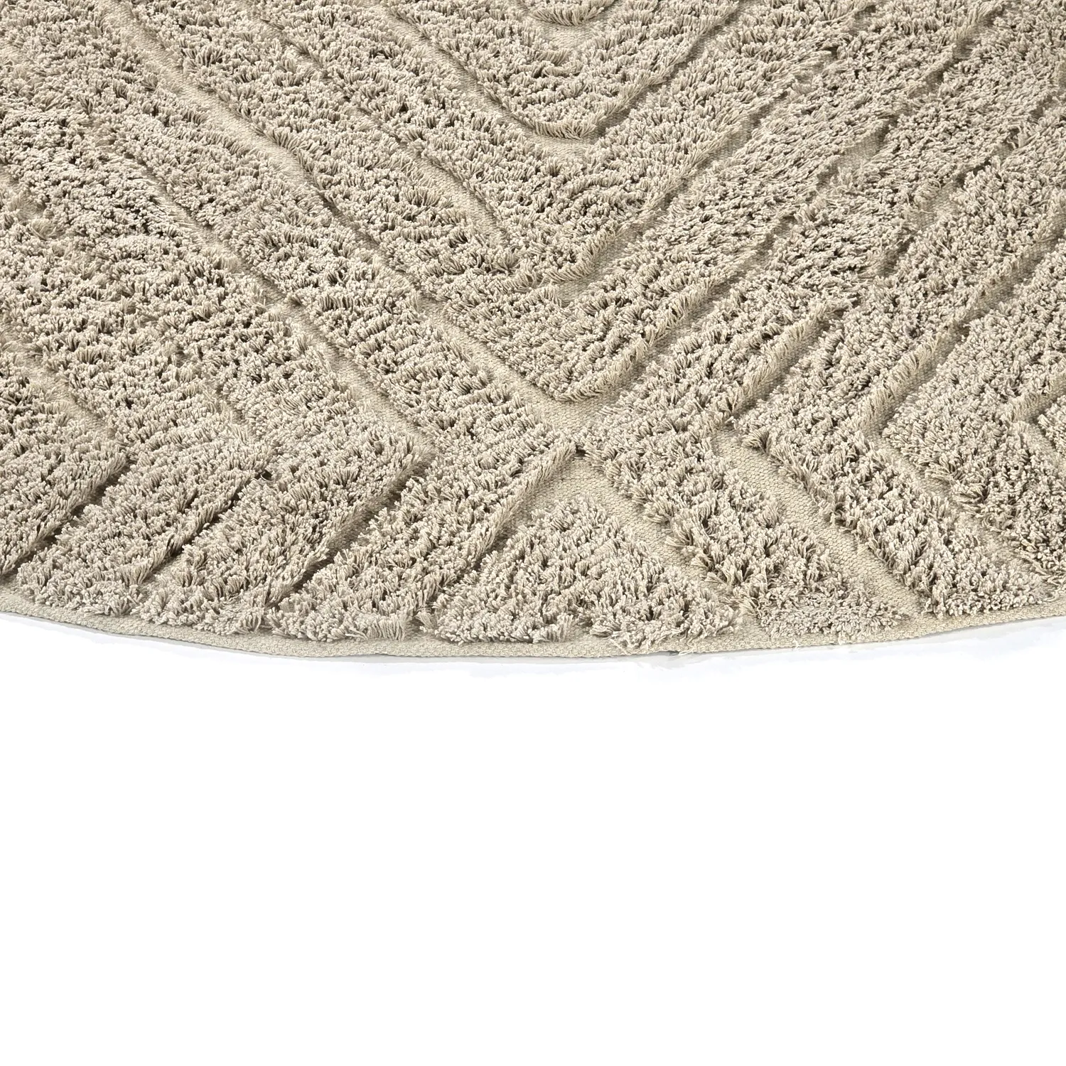 Round rug - Amberley Natural Cotton Shaggy (beige)