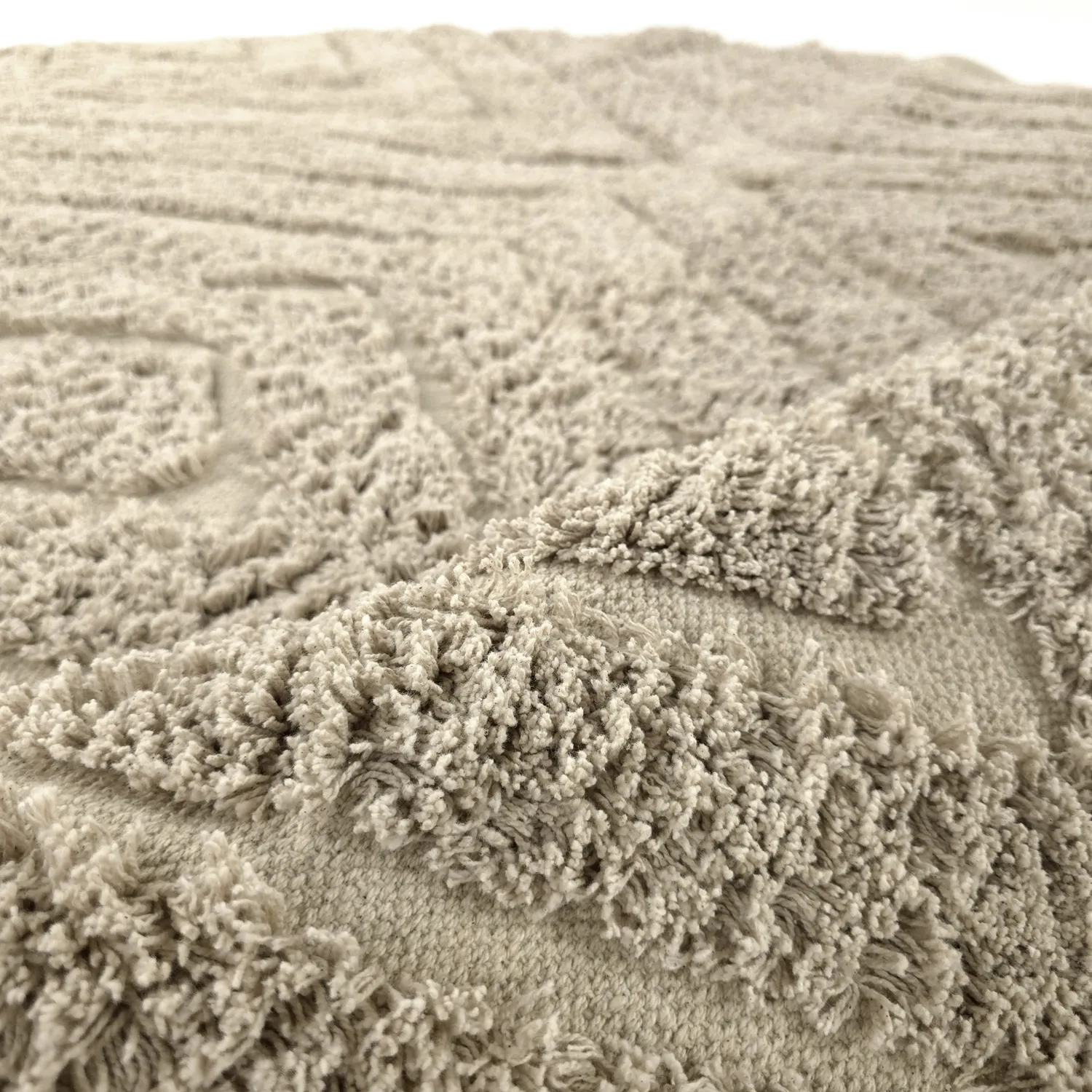 Round rug - Amberley Natural Cotton Shaggy (beige)