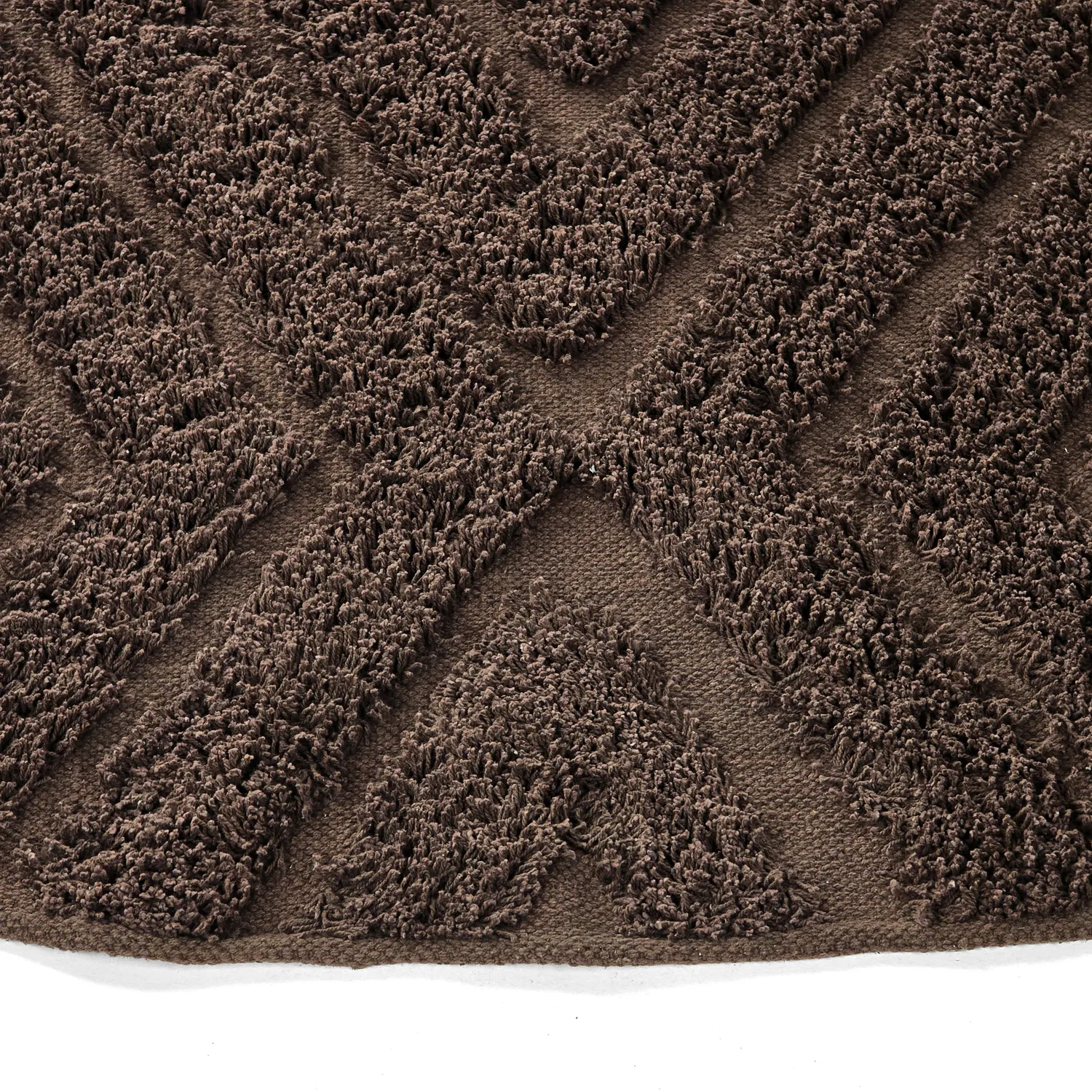 Round rug - Amberley Natural Cotton Shaggy (brown)