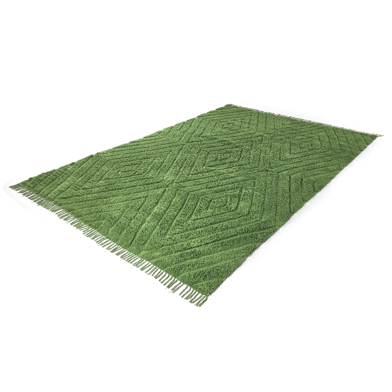 Shaggy rugs - Amberley Natural Cotton Shaggy (green)