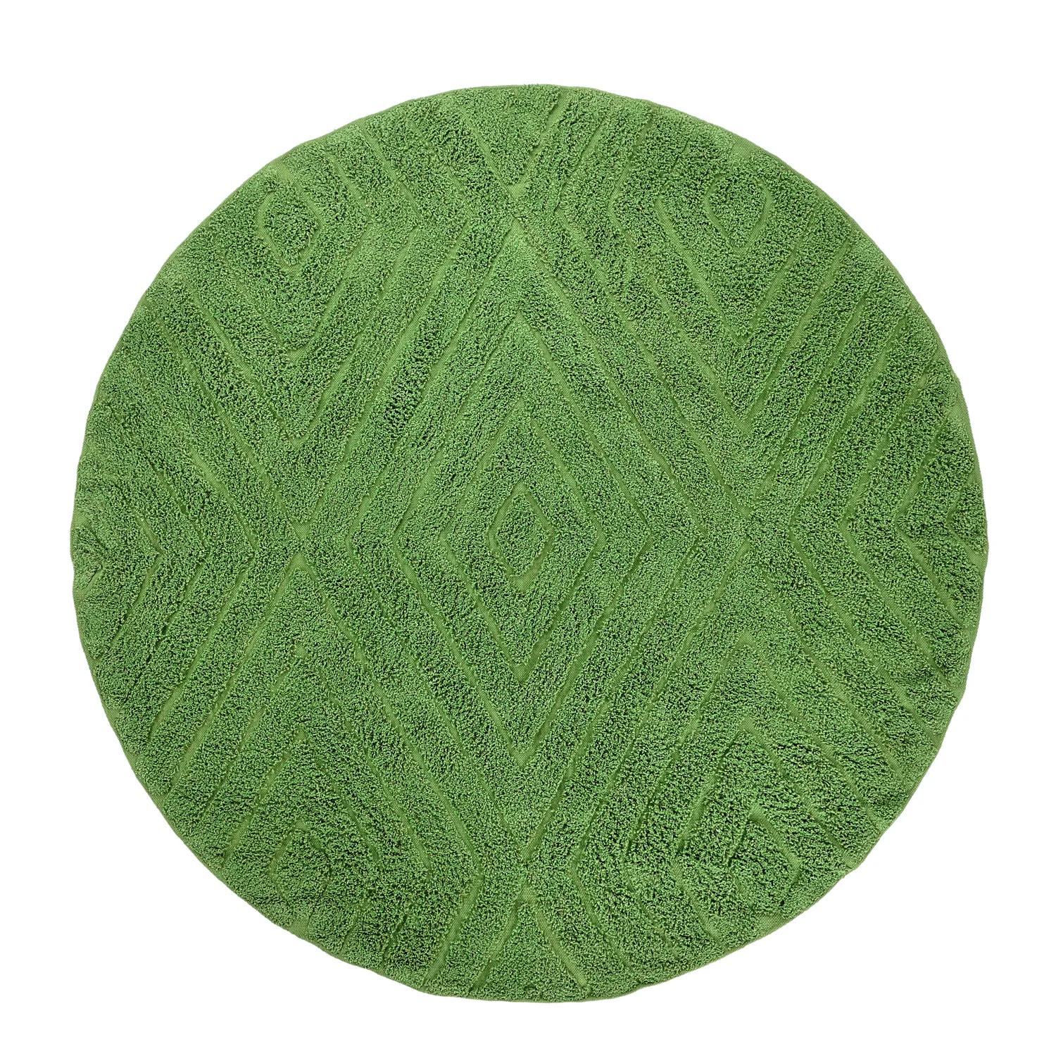 Round rug - Amberley Natural Cotton Shaggy (green)