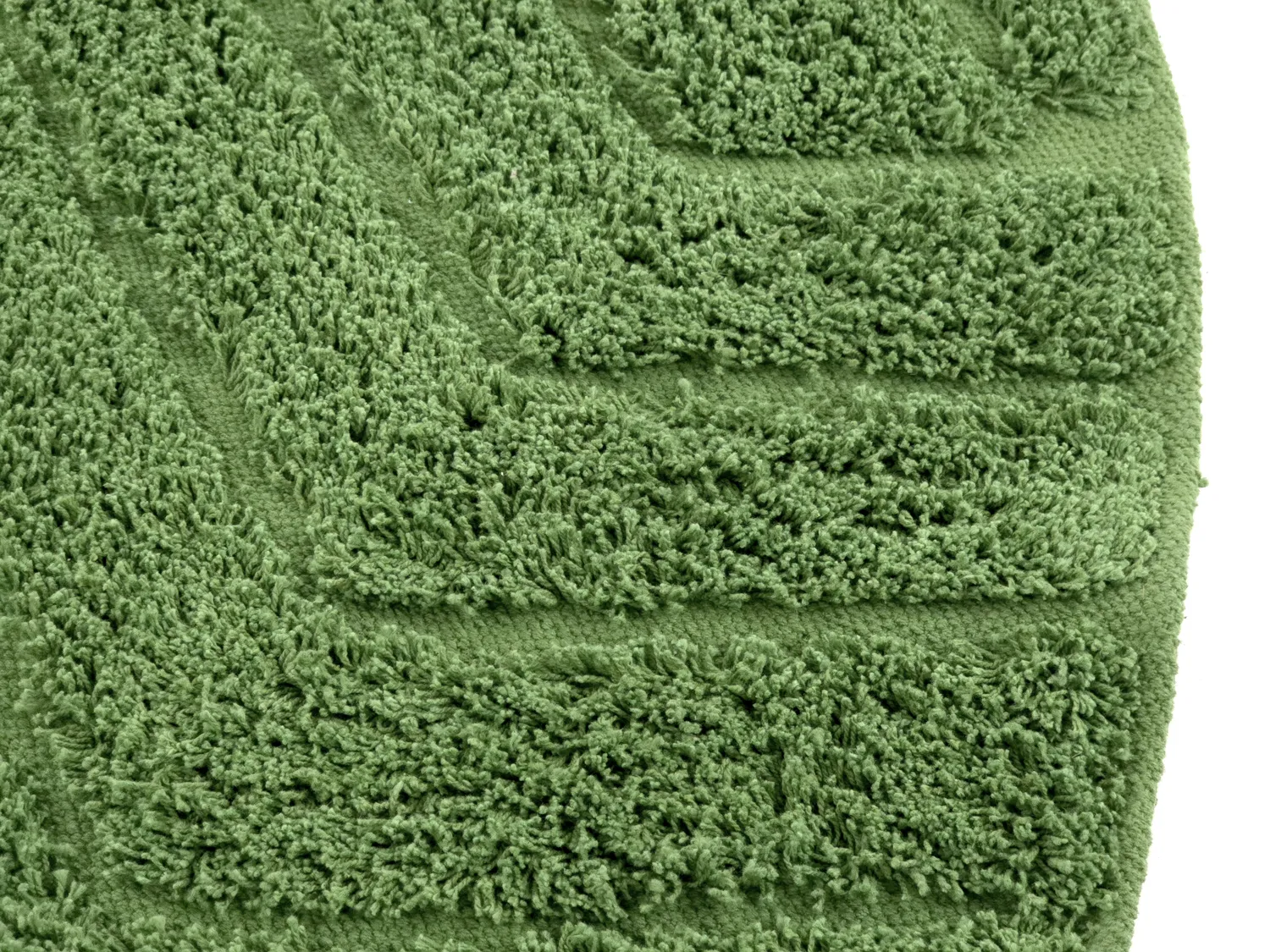 Round rug - Amberley Natural Cotton Shaggy (green)