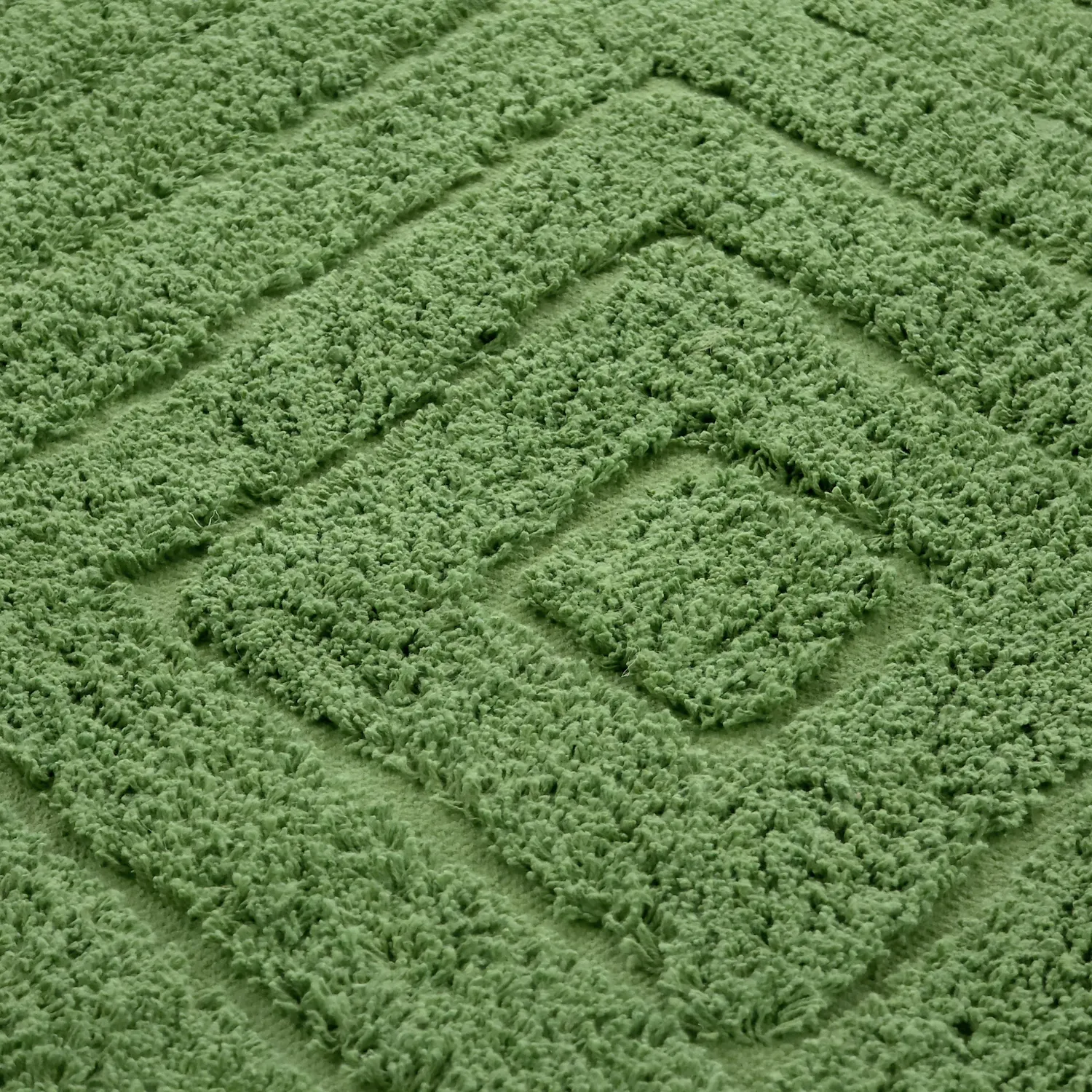 Round rug - Amberley Natural Cotton Shaggy (green)