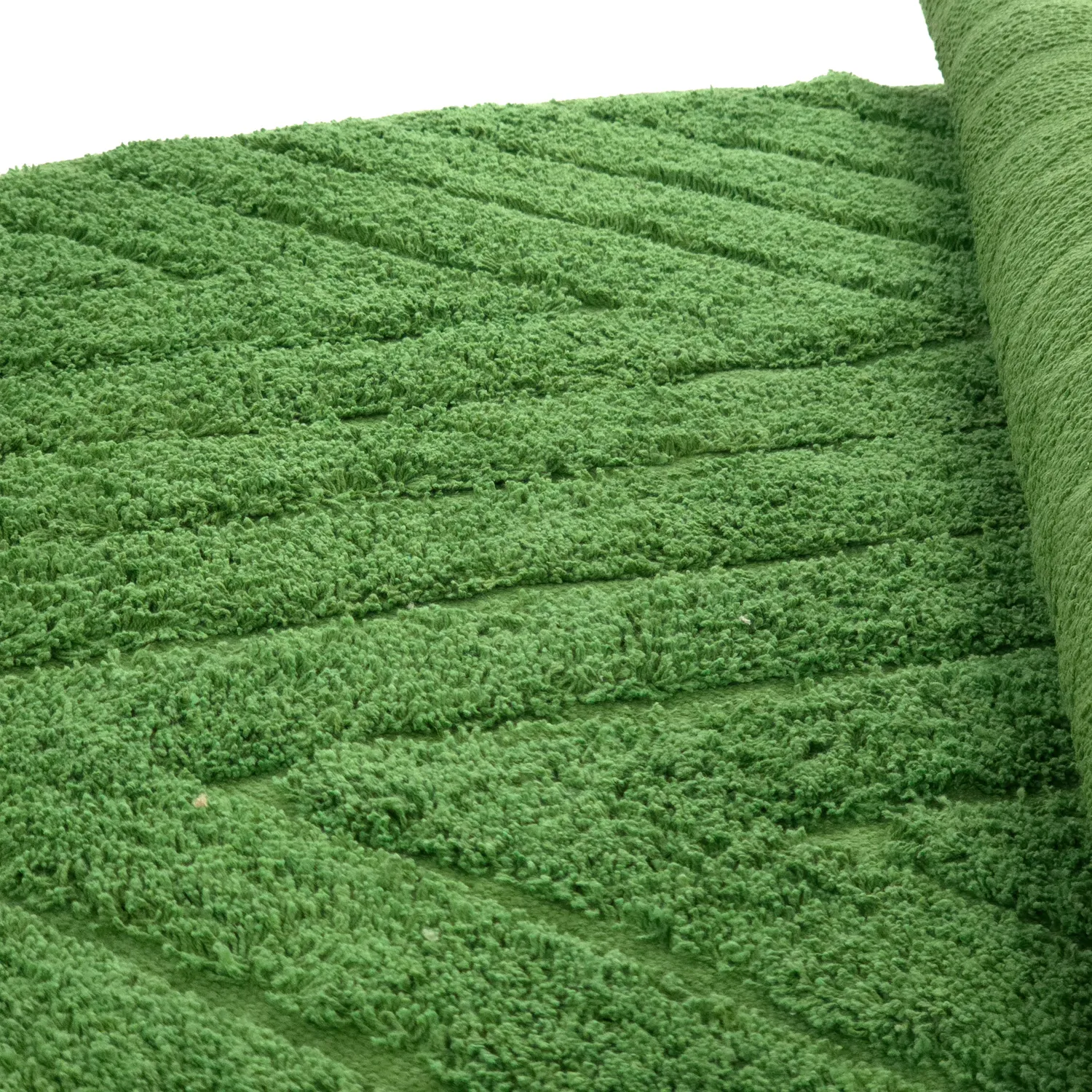 Round rug - Amberley Natural Cotton Shaggy (green)