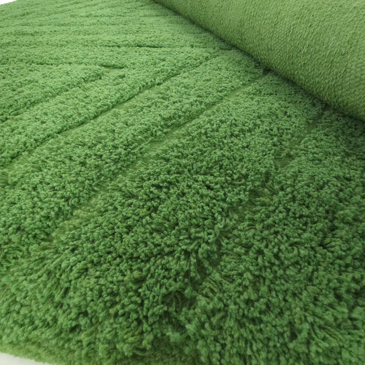 Round rug - Amberley Natural Cotton Shaggy (green)