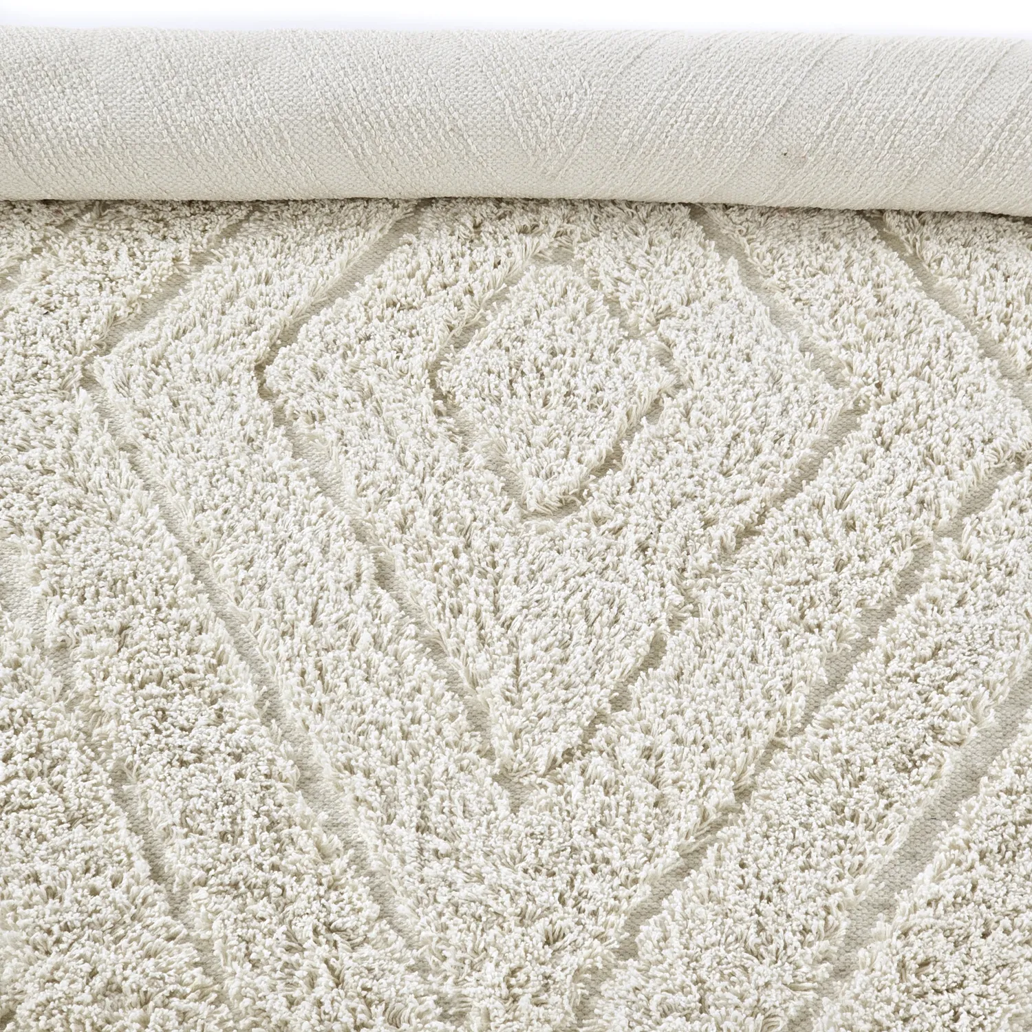 Shaggy rugs - Amberley Natural Cotton Shaggy (off-white)