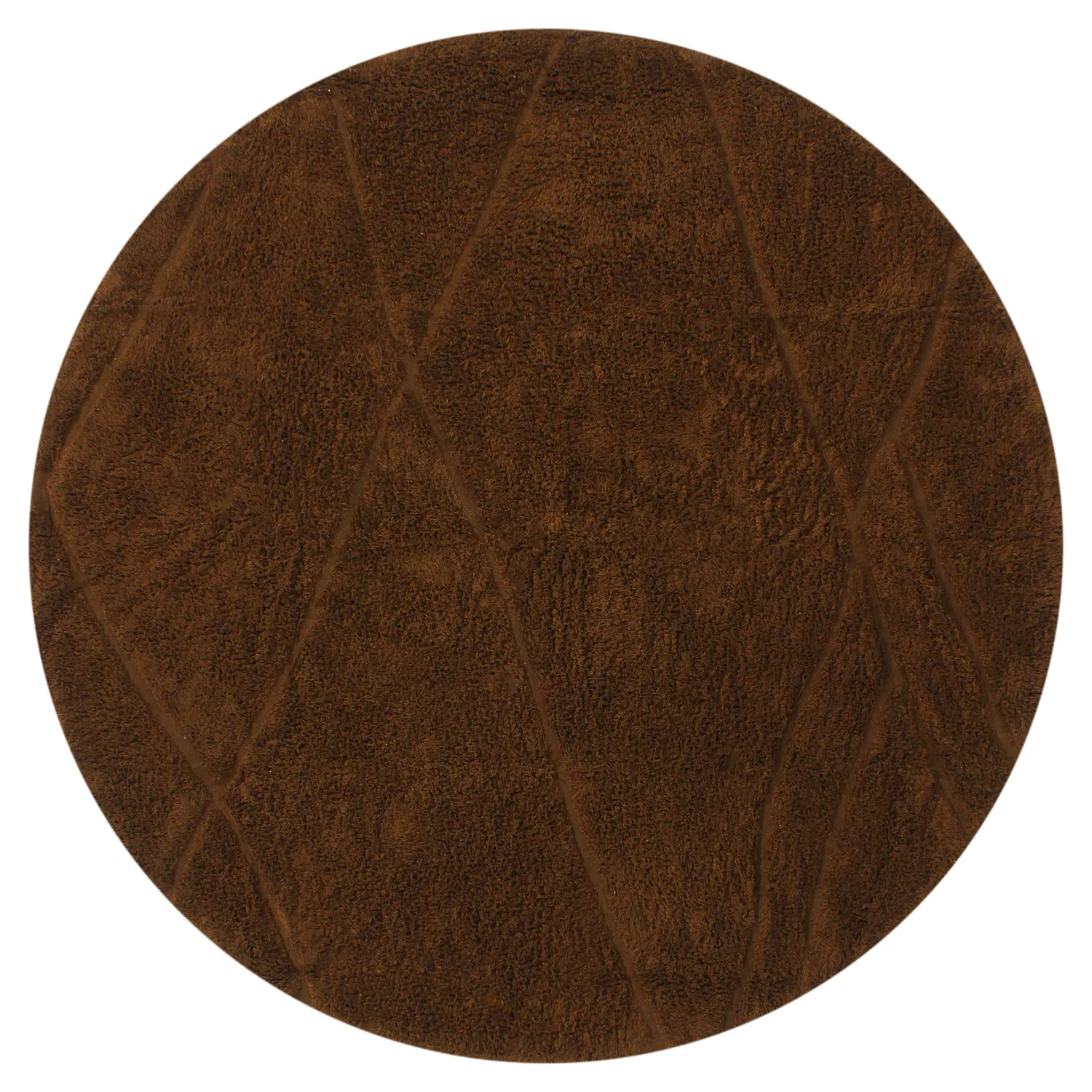 Round rug - Andrea Natural Cotton Shaggy (brown)