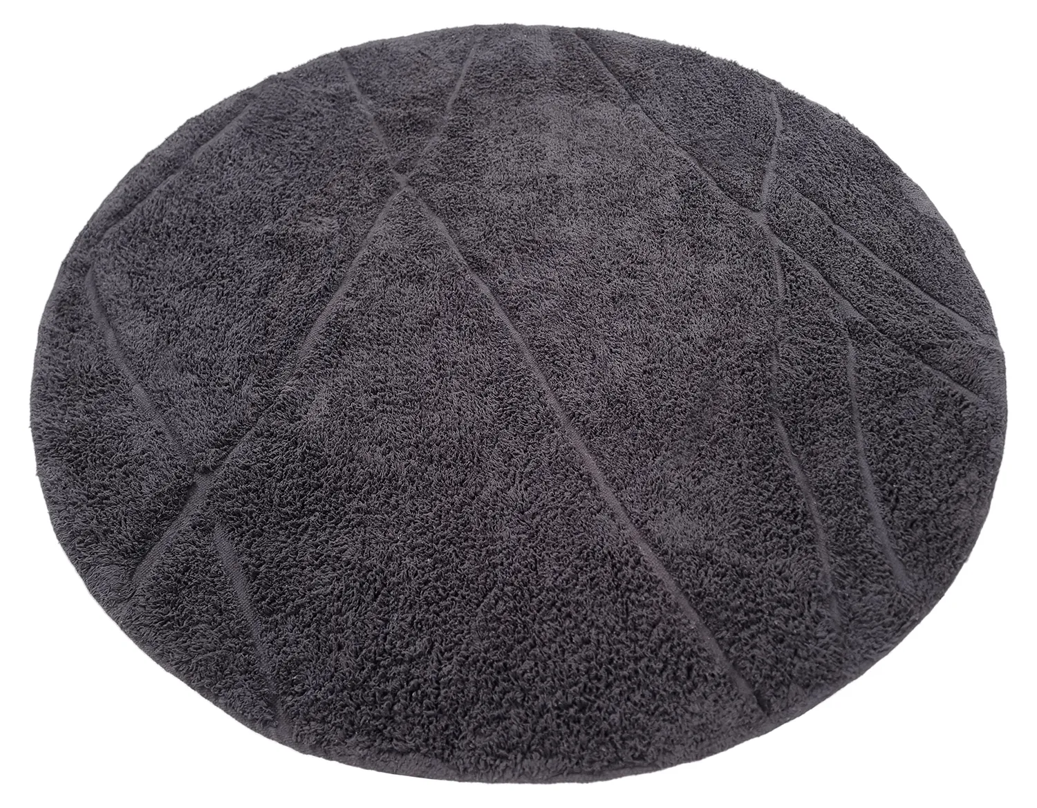Round rug - Andrea Natural Cotton Shaggy (black)