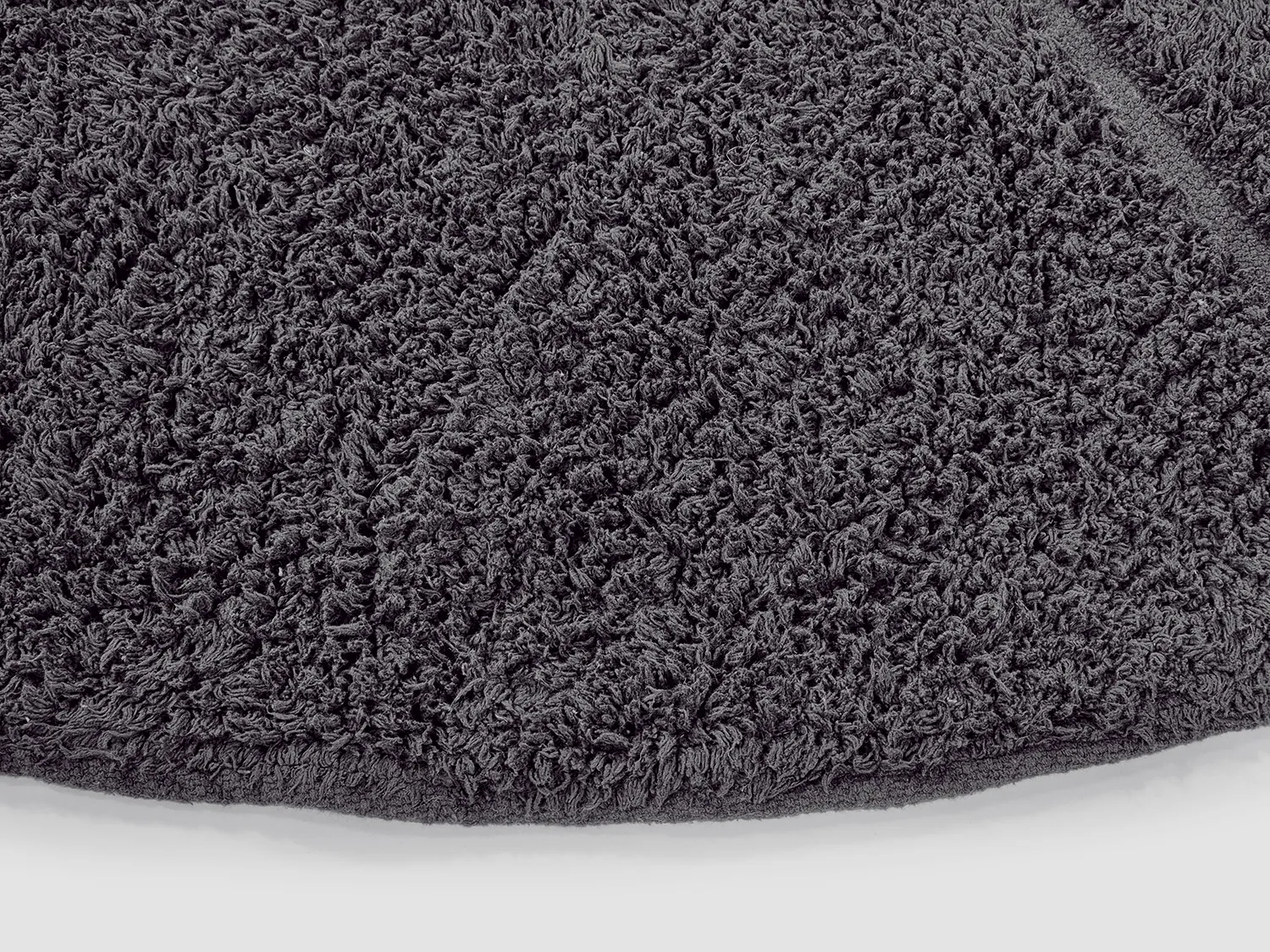 Round rug - Andrea Natural Cotton Shaggy (black)