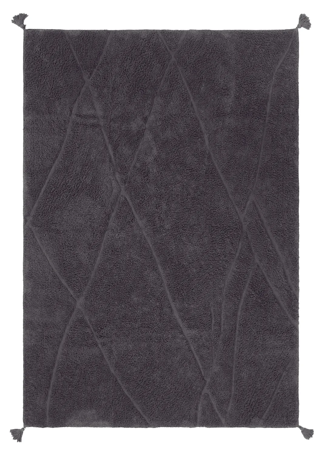 Shaggy rugs - Andrea Natural Cotton Shaggy (black)