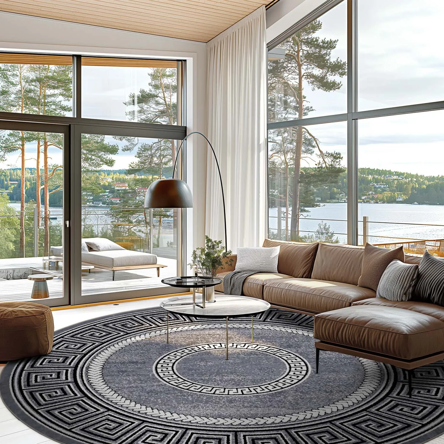 Round rug - Ankara Versace (grey)