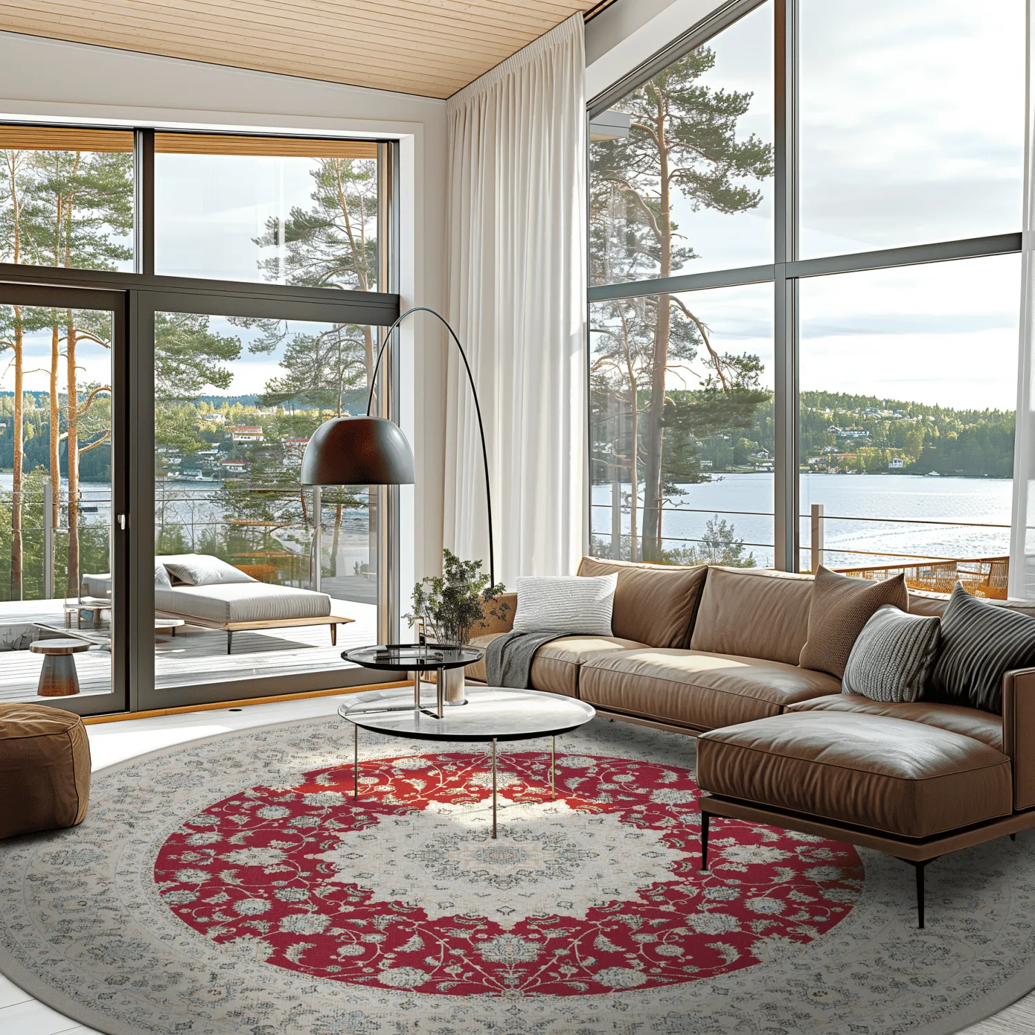 Round rug - Arabella (red)