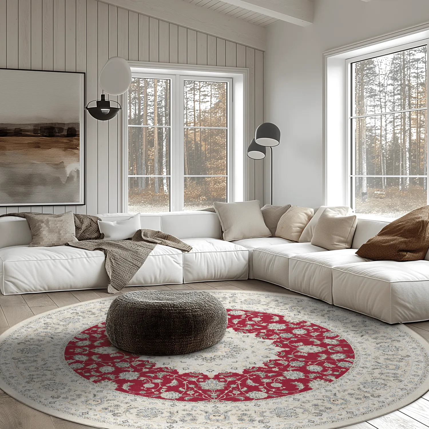 Round rug - Arabella (red)