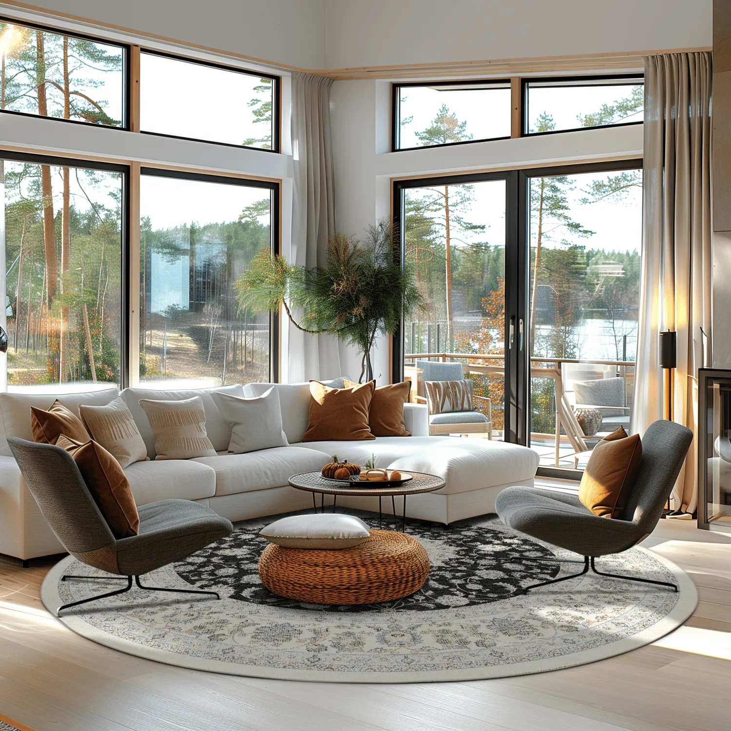 Round rug - Arabella (black)