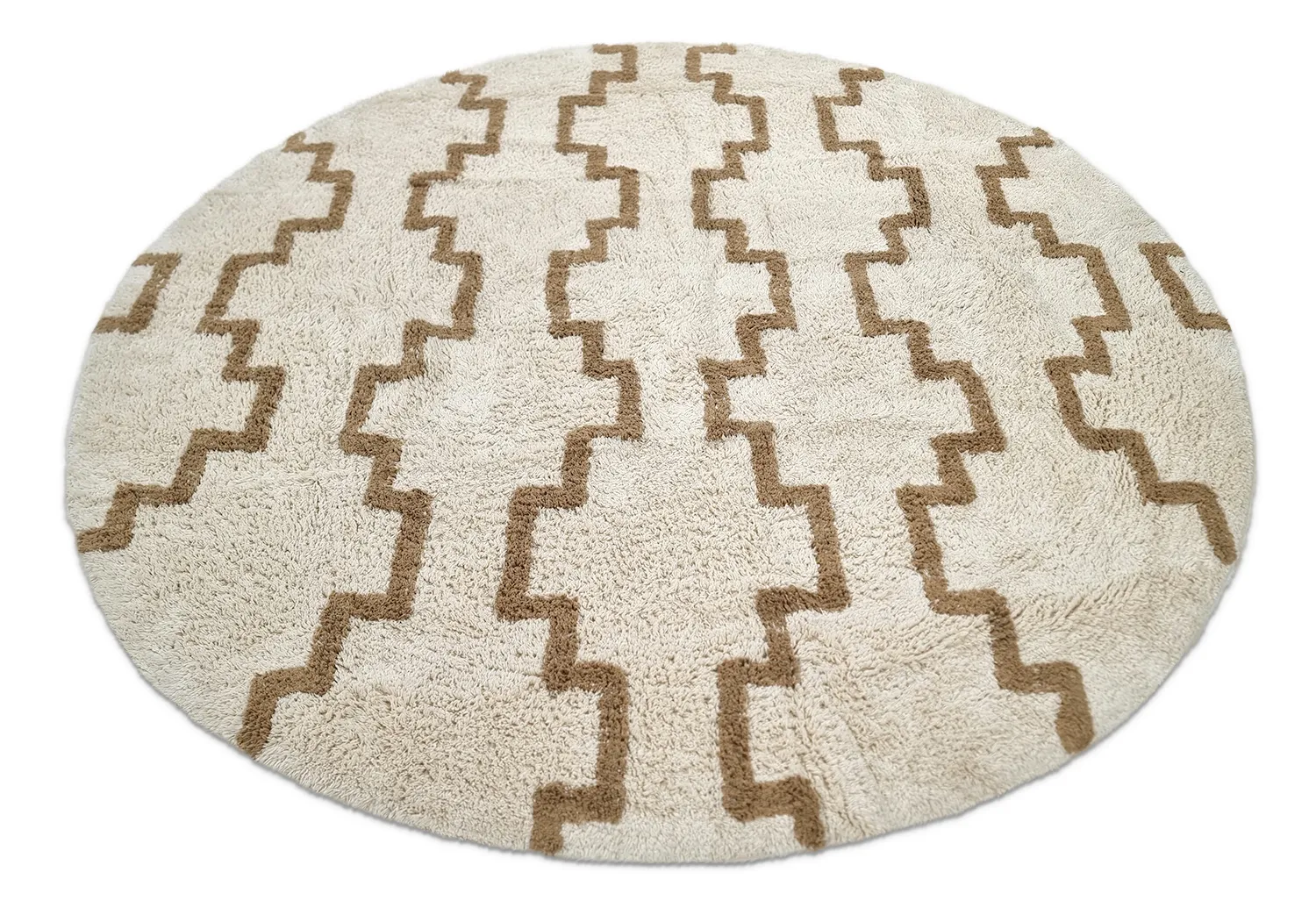 Round rug - Arlon Natural Cotton Shaggy (beige)