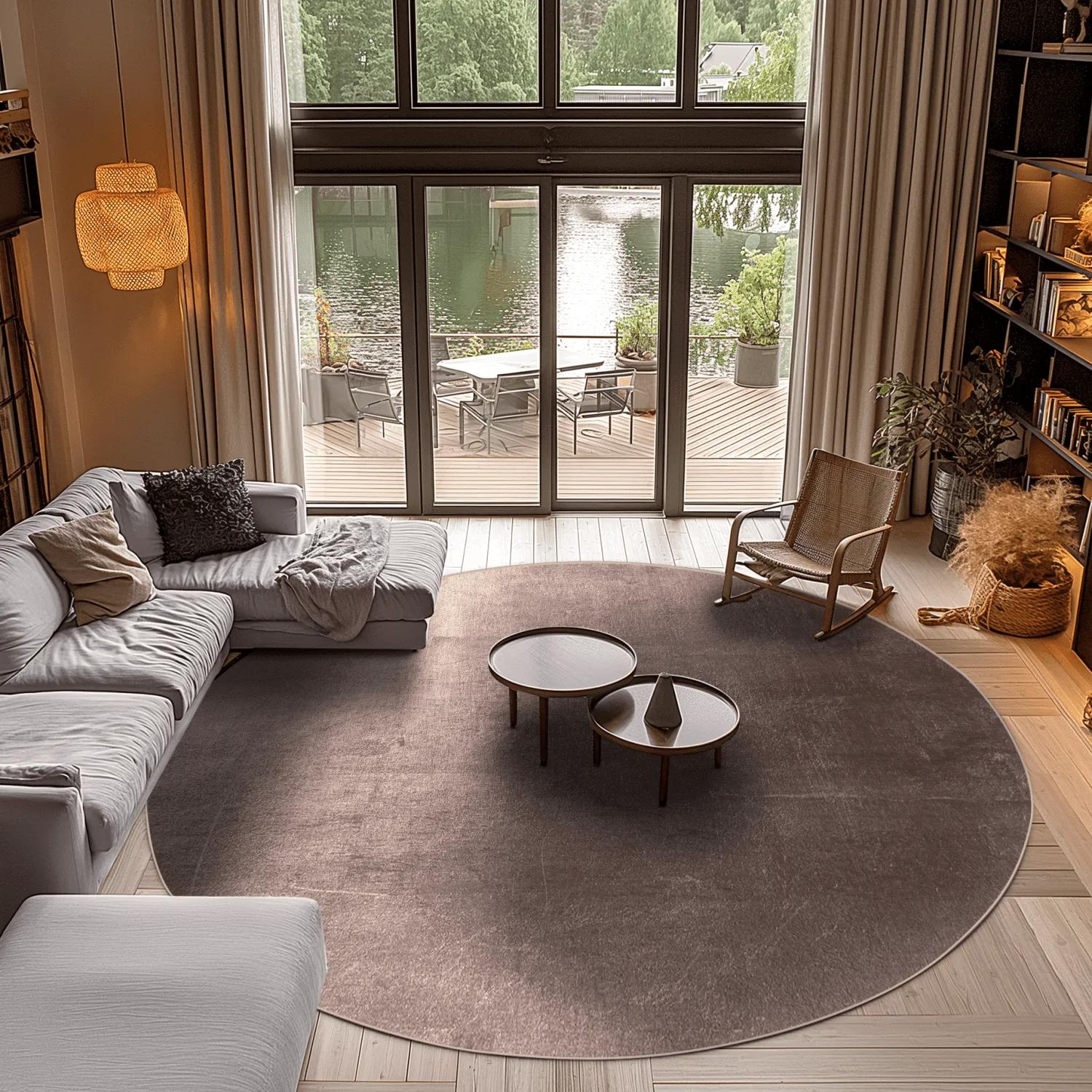 Round rug - Artena (grey/brown)