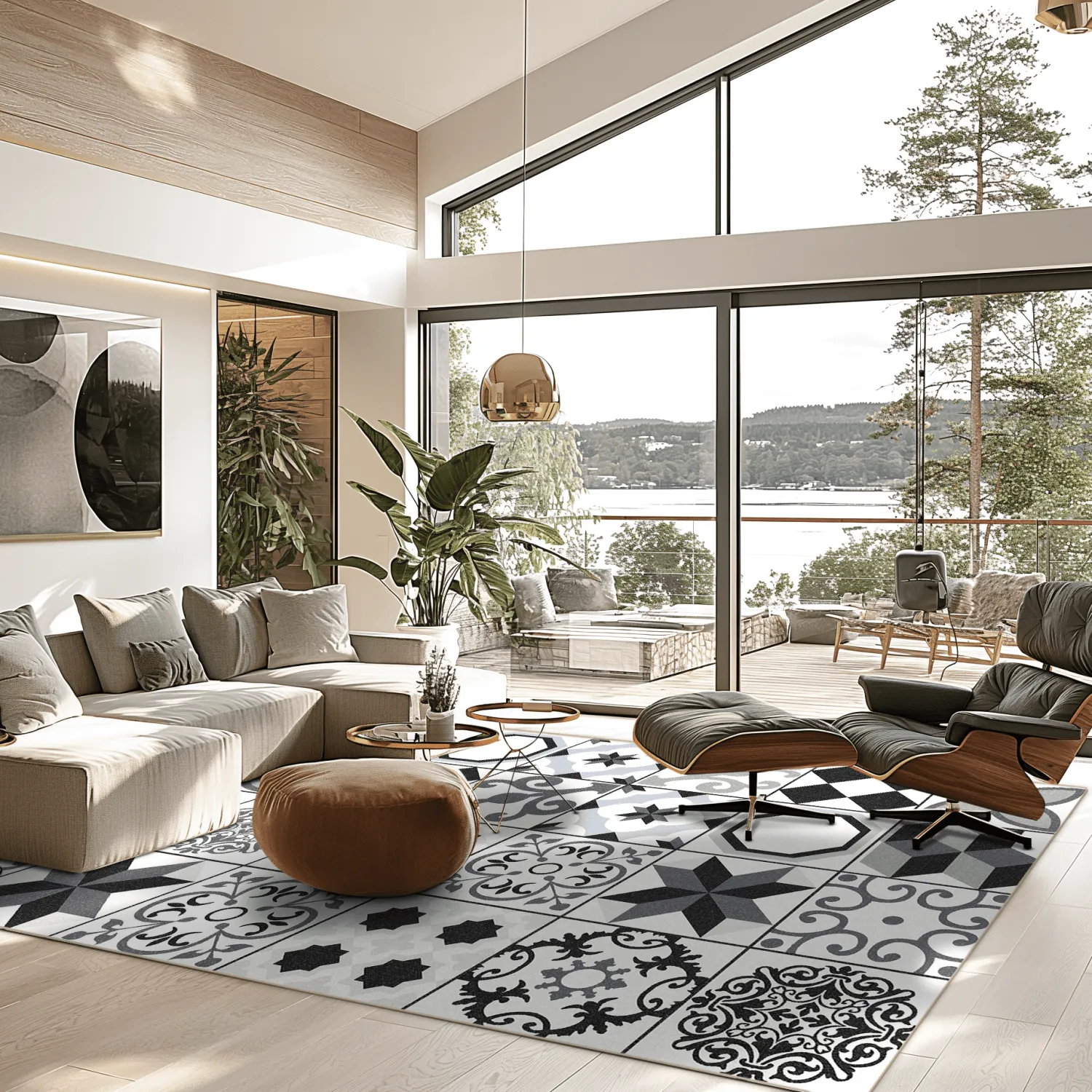 Wilton rug - Avent (beige/black)