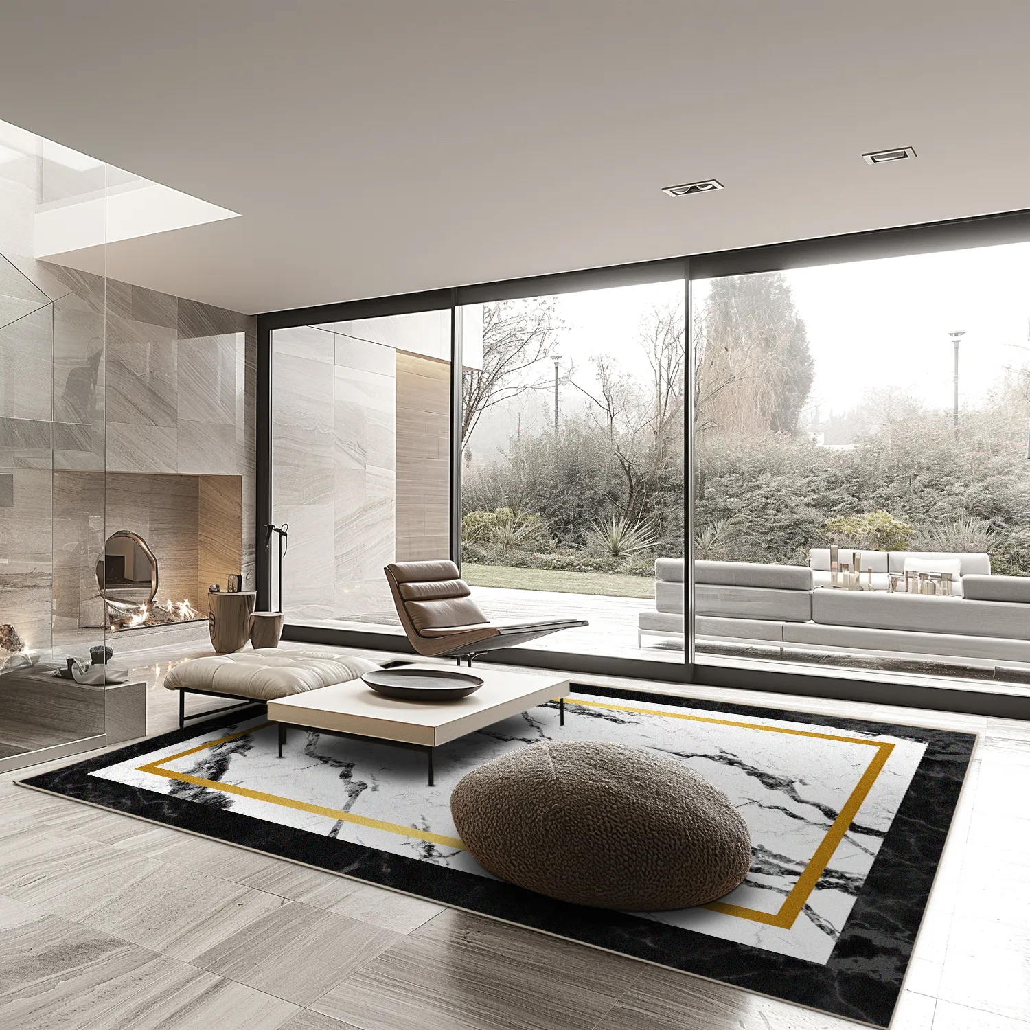 Wilton rug - Avola (black/white/gold)