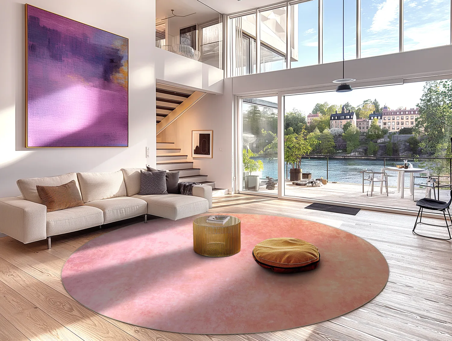 Round rug - Baden (pink)