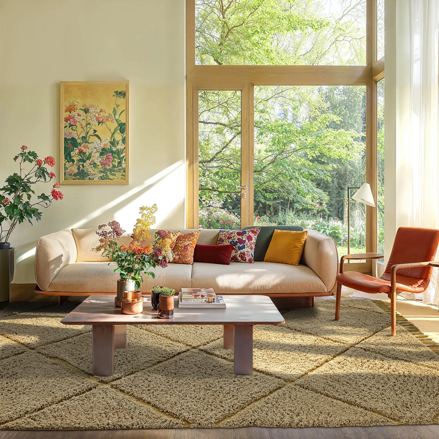 Shaggy rugs - Bellevue Natural Cotton Shaggy (beige/brown)