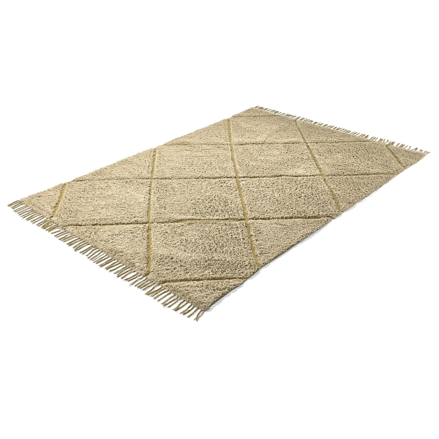 Shaggy rugs - Bellevue Natural Cotton Shaggy (beige/brown)