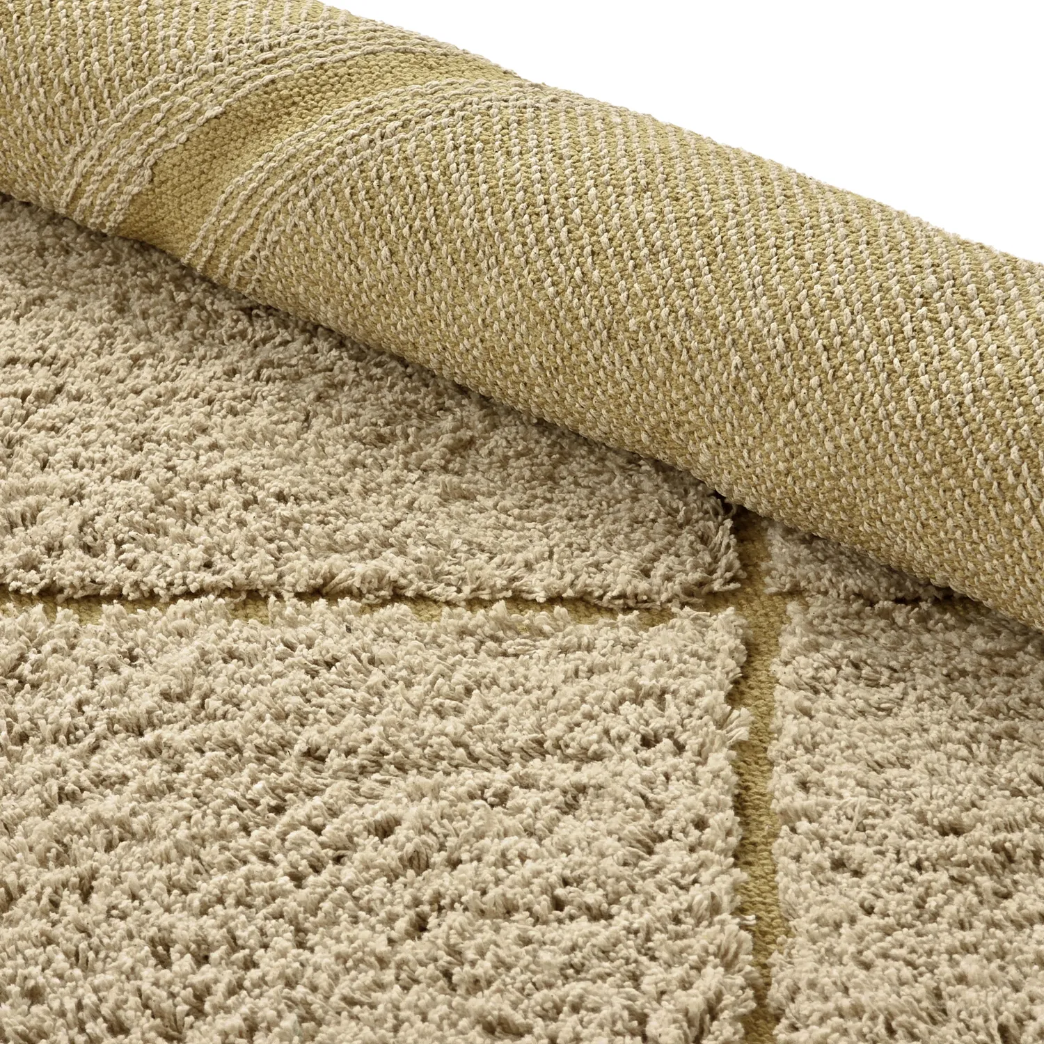 Round rug - Bellevue Natural Cotton Shaggy (beige/brown)