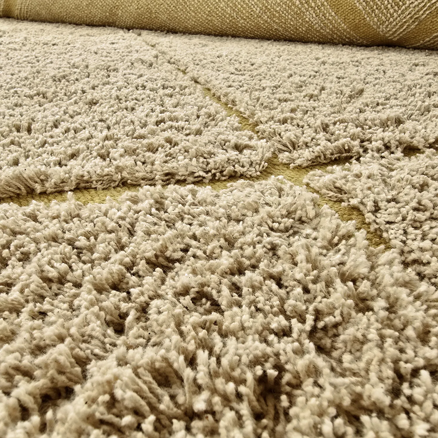 Round rug - Bellevue Natural Cotton Shaggy (beige/brown)
