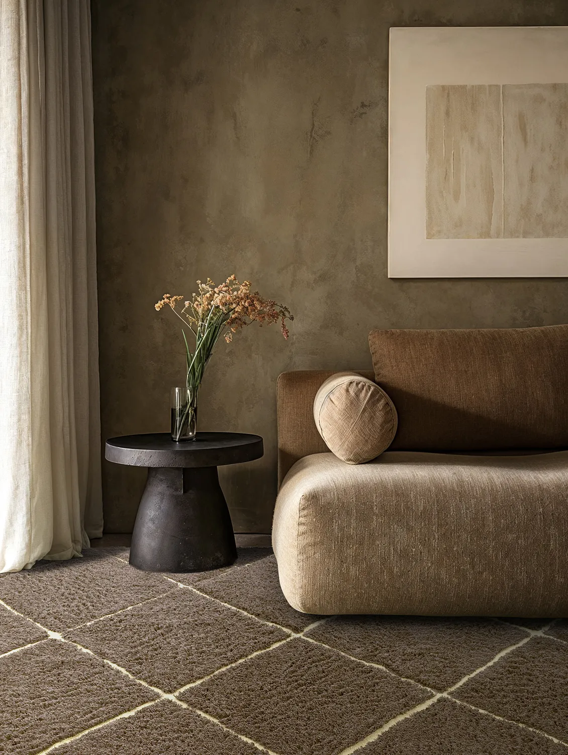 Shaggy rugs - Bellevue Natural Cotton Shaggy (brown/yellow)