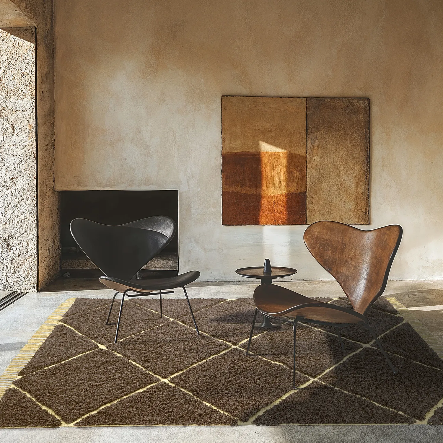 Shaggy rugs - Bellevue Natural Cotton Shaggy (brown/yellow)