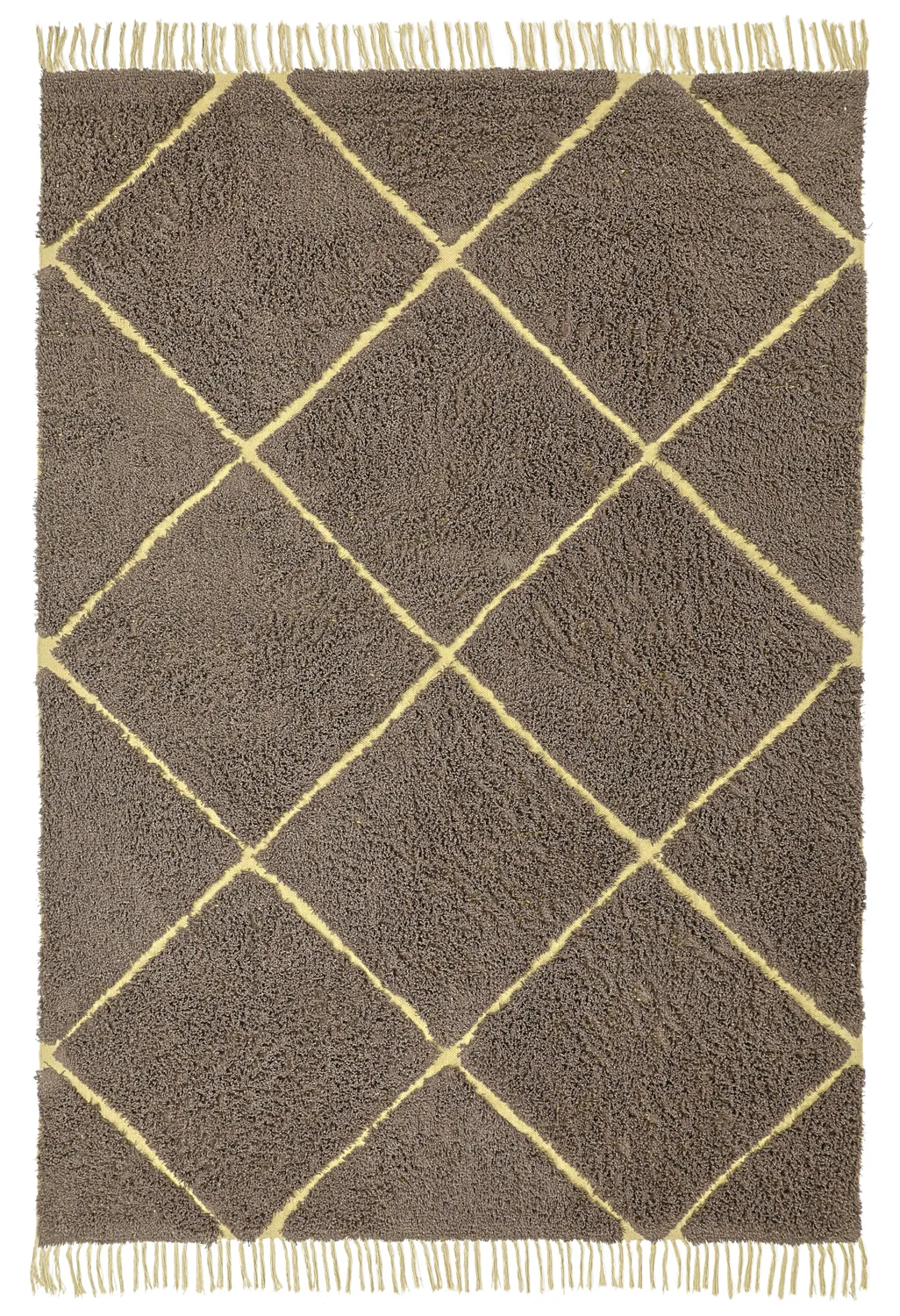 Shaggy rugs - Bellevue Natural Cotton Shaggy (brown/yellow)