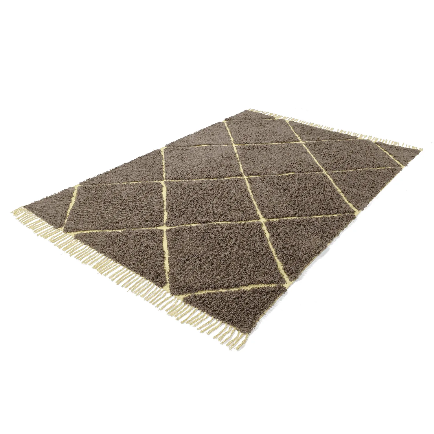 Shaggy rugs - Bellevue Natural Cotton Shaggy (brown/yellow)