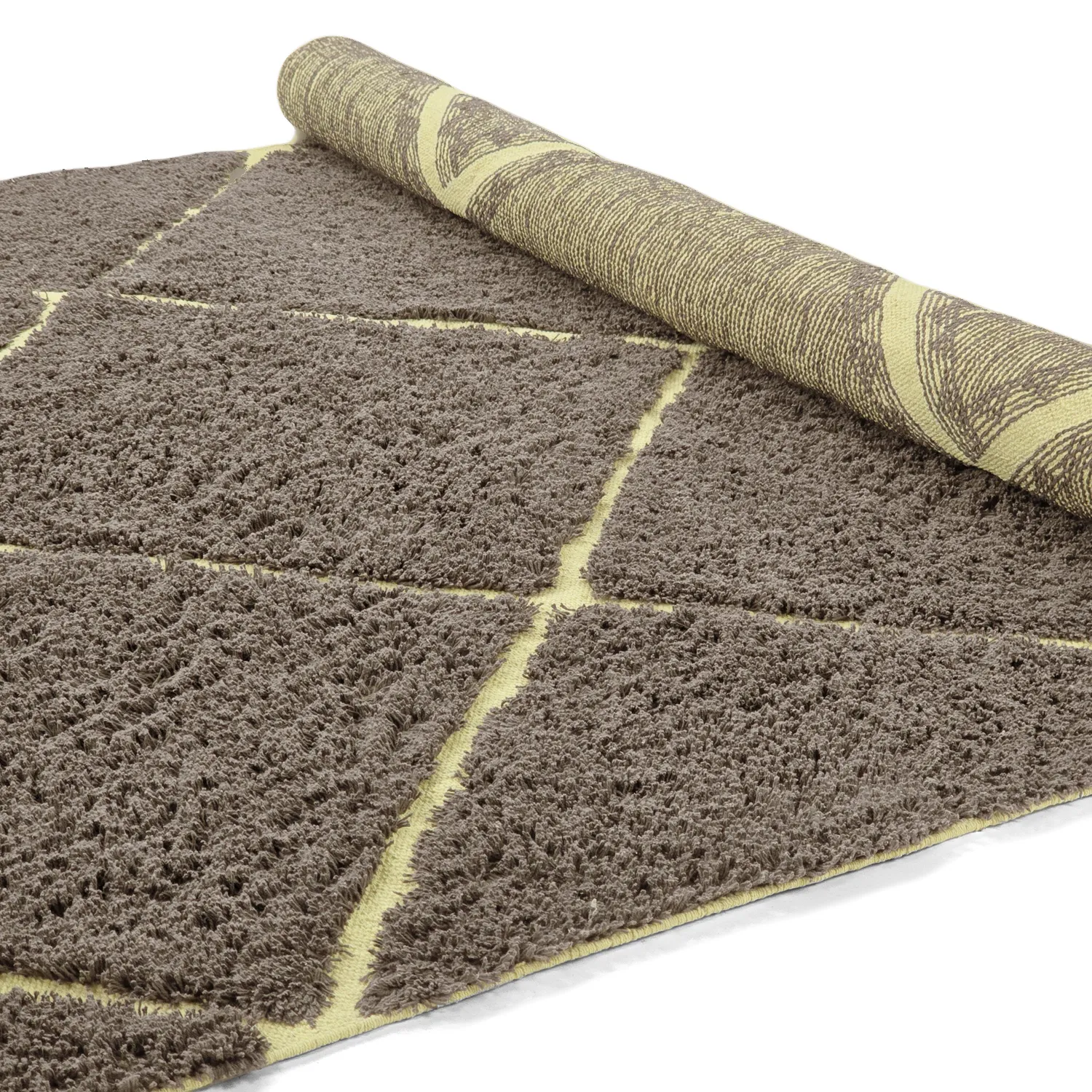 Shaggy rugs - Bellevue Natural Cotton Shaggy (brown/yellow)