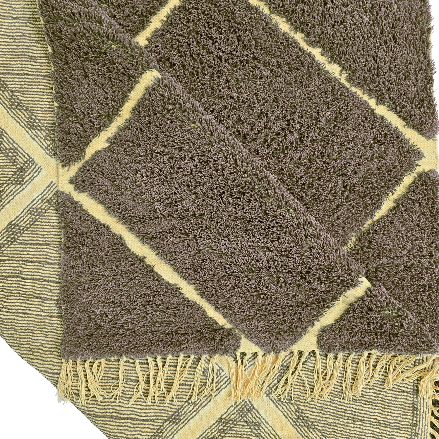 Shaggy rugs - Bellevue Natural Cotton Shaggy (brown/yellow)