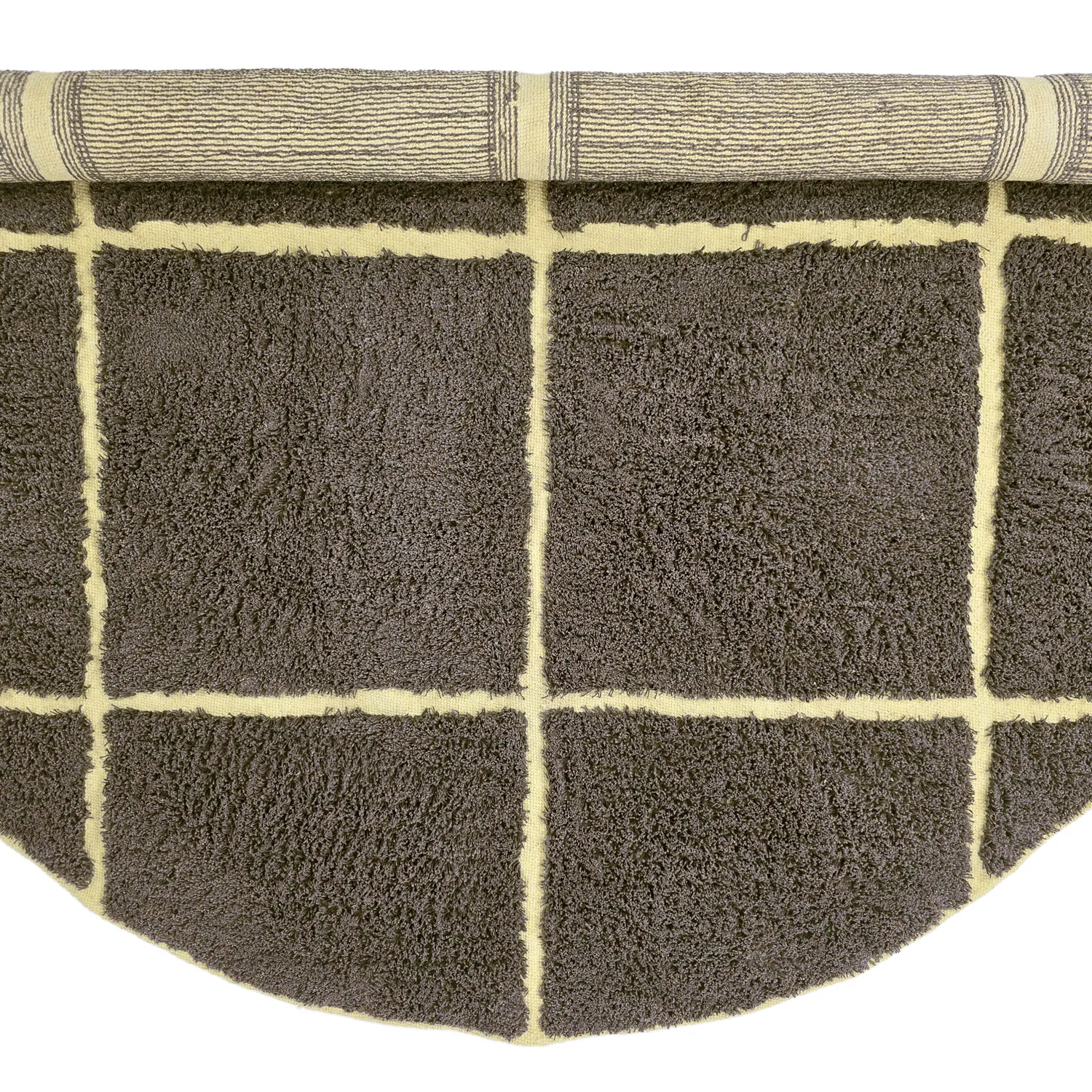 Round rug - Bellevue Natural Cotton Shaggy (brown/yellow)