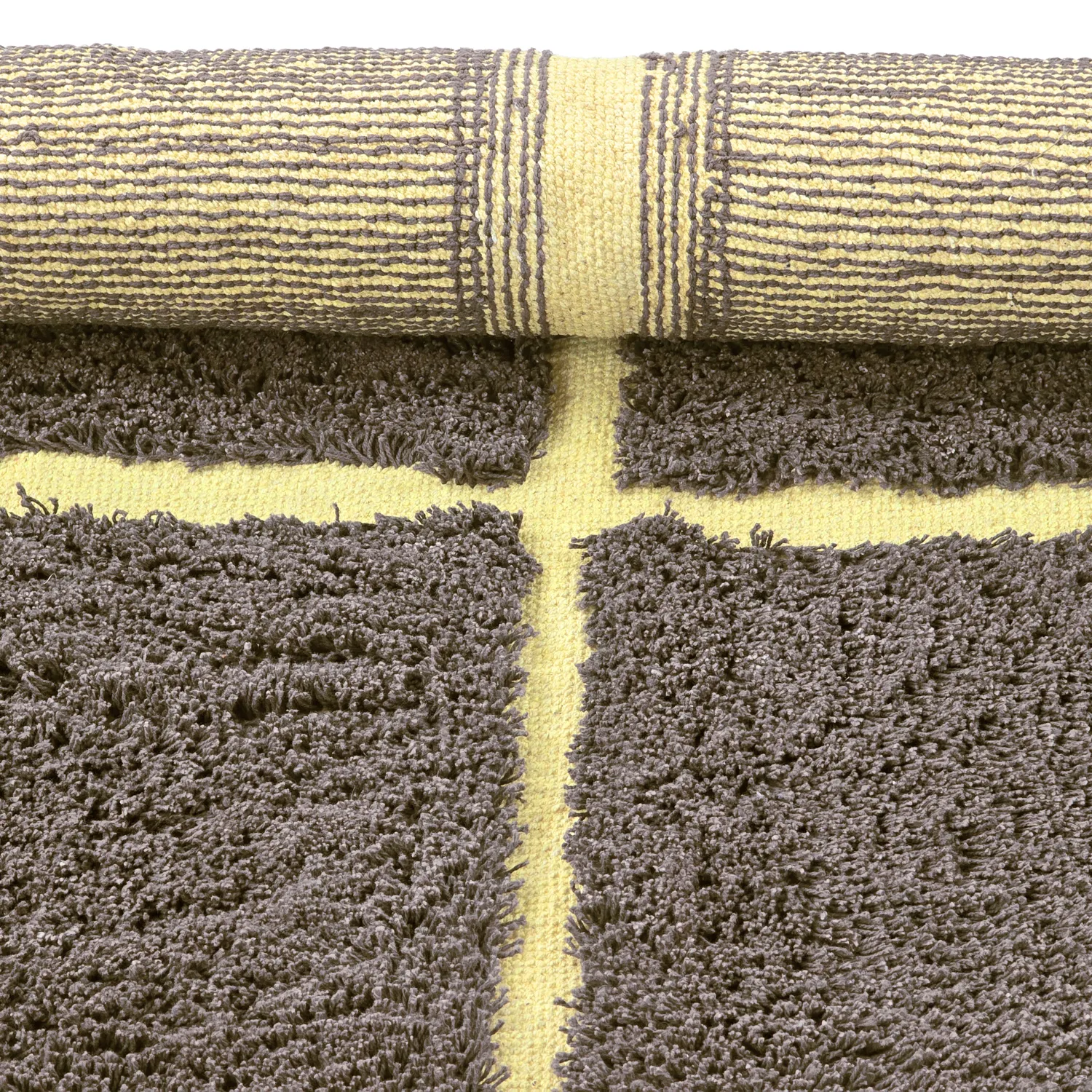Round rug - Bellevue Natural Cotton Shaggy (brown/yellow)