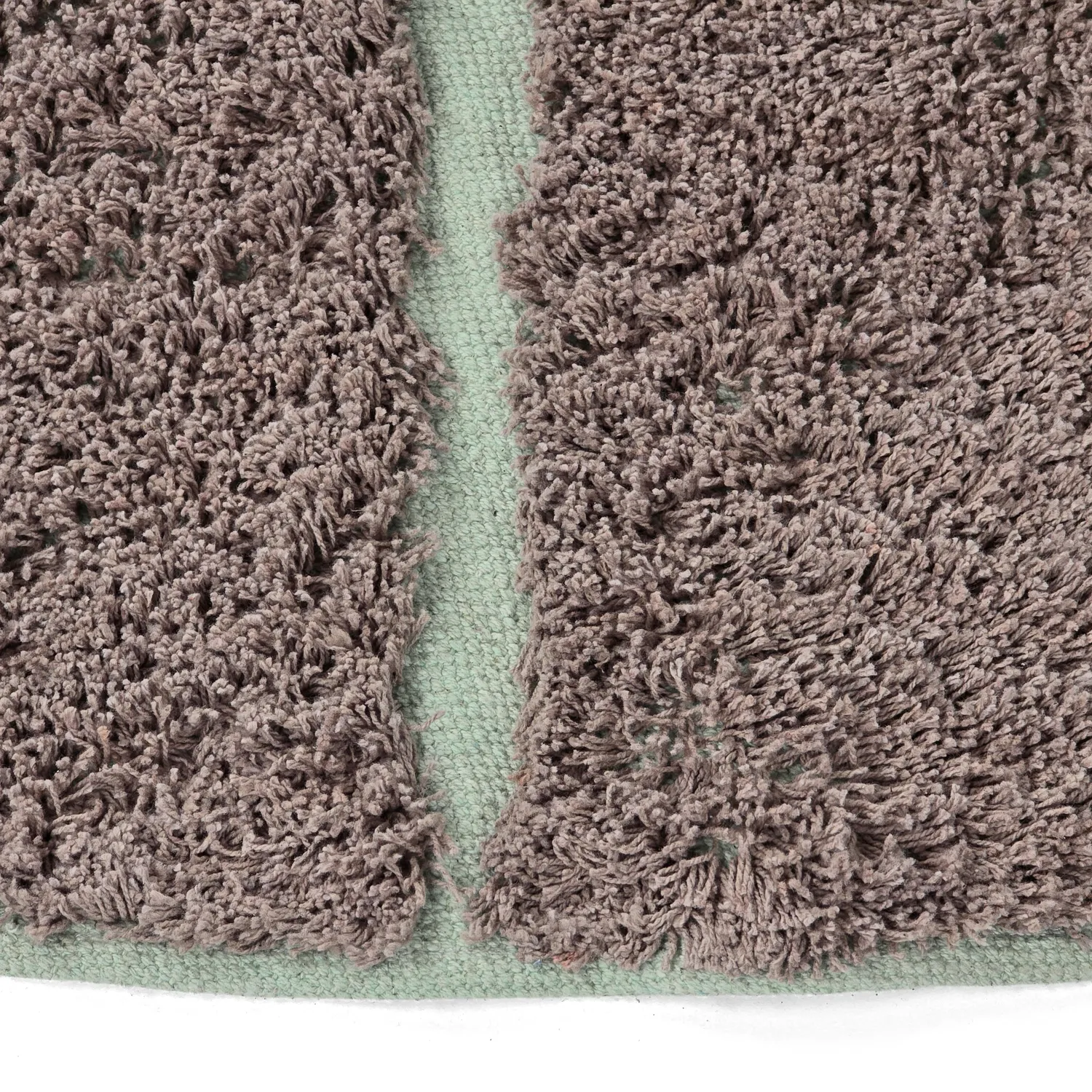 Round rug - Bellevue Natural Cotton Shaggy (taupe/green)