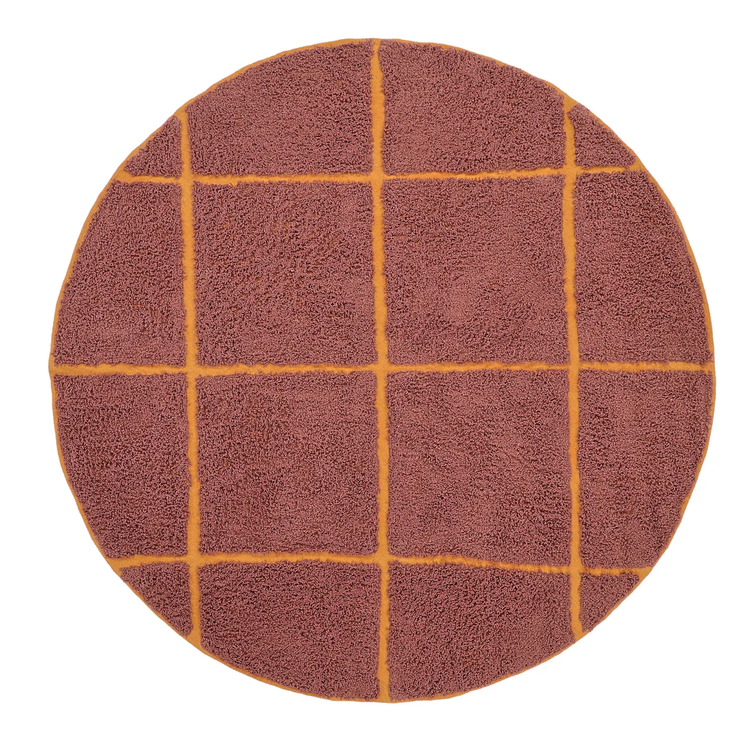 Round rug - Bellevue Natural Cotton Shaggy (red/orange)