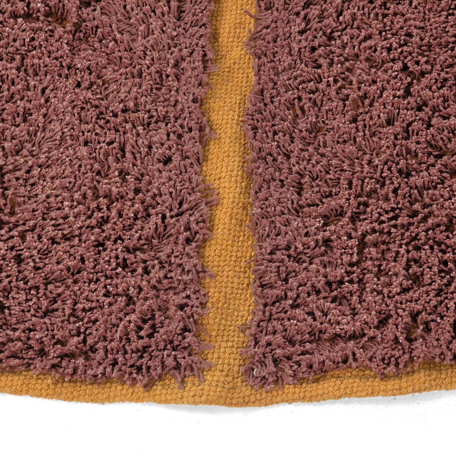 Round rug - Bellevue Natural Cotton Shaggy (red/orange)