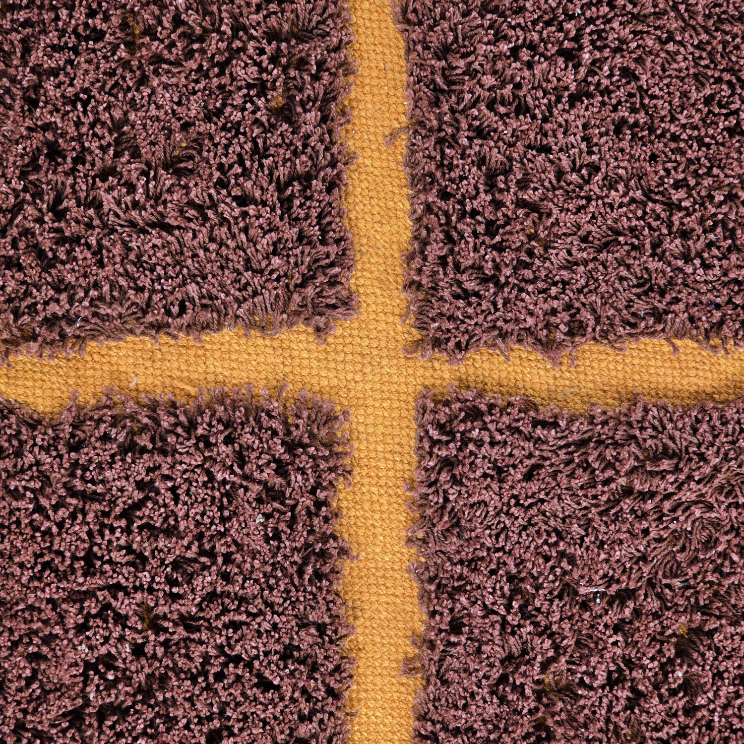 Round rug - Bellevue Natural Cotton Shaggy (red/orange)
