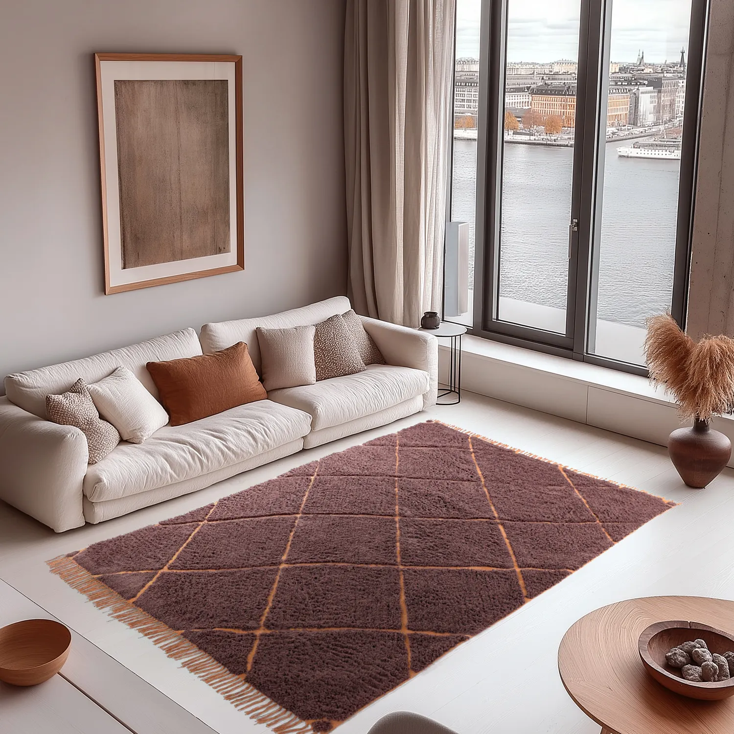 Shaggy rugs - Bellevue Natural Cotton Shaggy (red/orange)