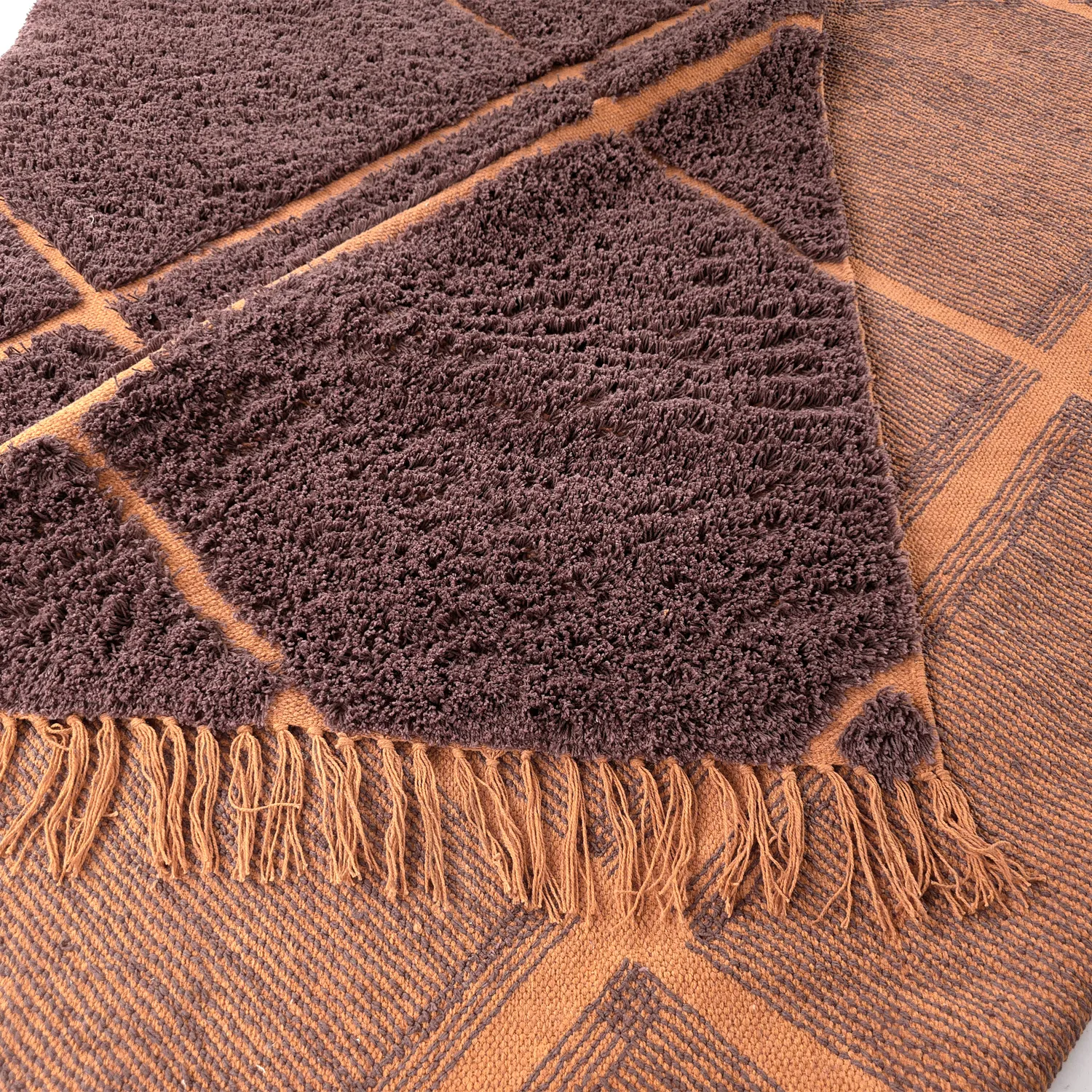 Shaggy rugs - Bellevue Natural Cotton Shaggy (red/orange)