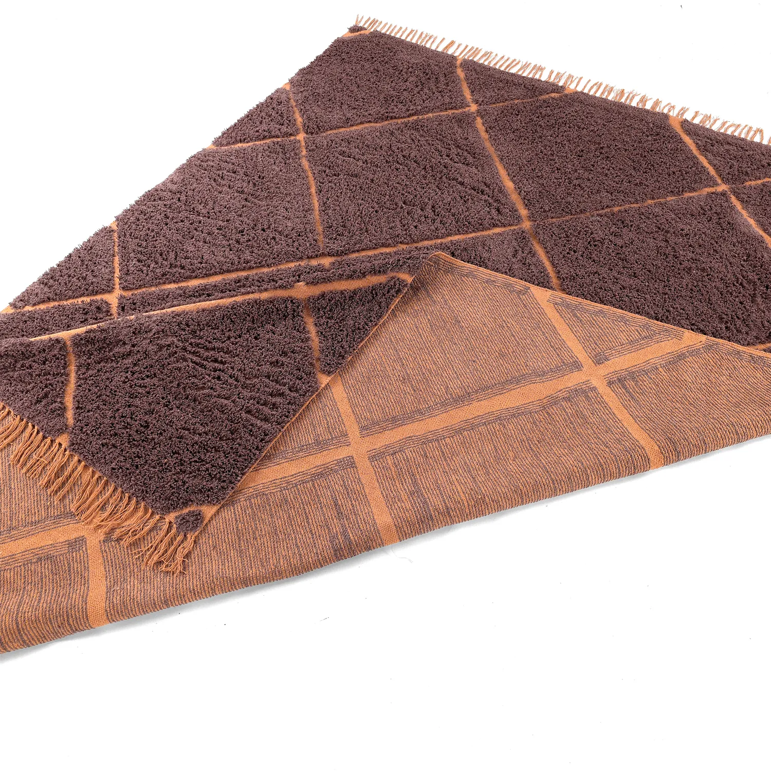 Shaggy rugs - Bellevue Natural Cotton Shaggy (red/orange)