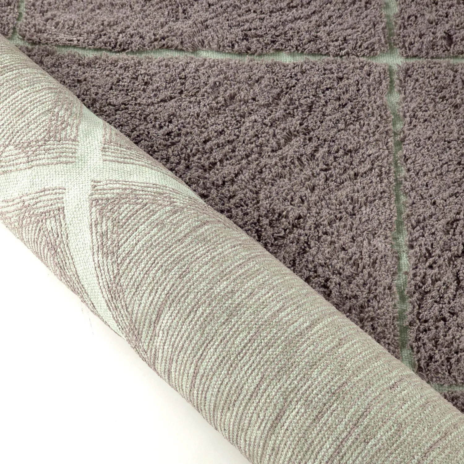 Shaggy rugs - Bellevue Natural Cotton Shaggy (taupe/green)