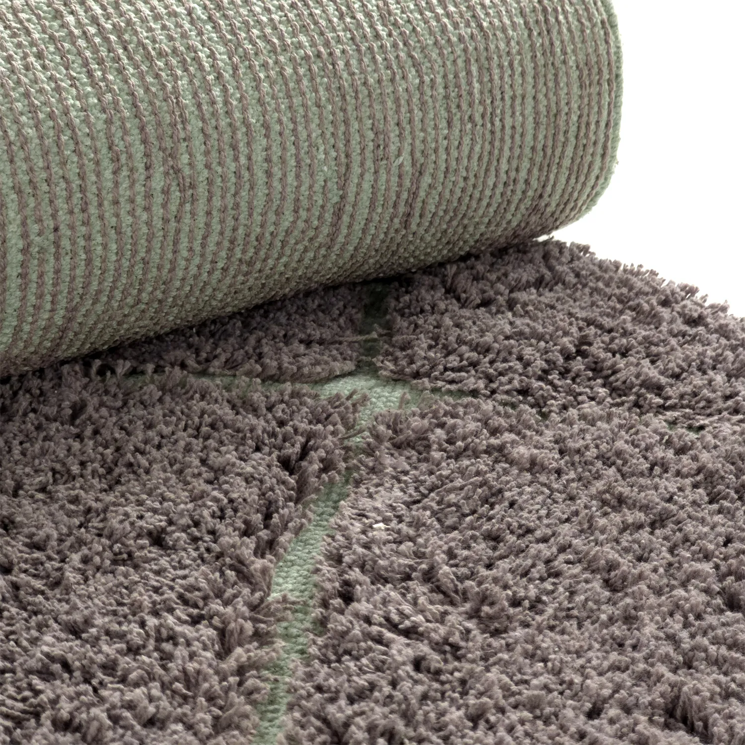 Shaggy rugs - Bellevue Natural Cotton Shaggy (taupe/green)