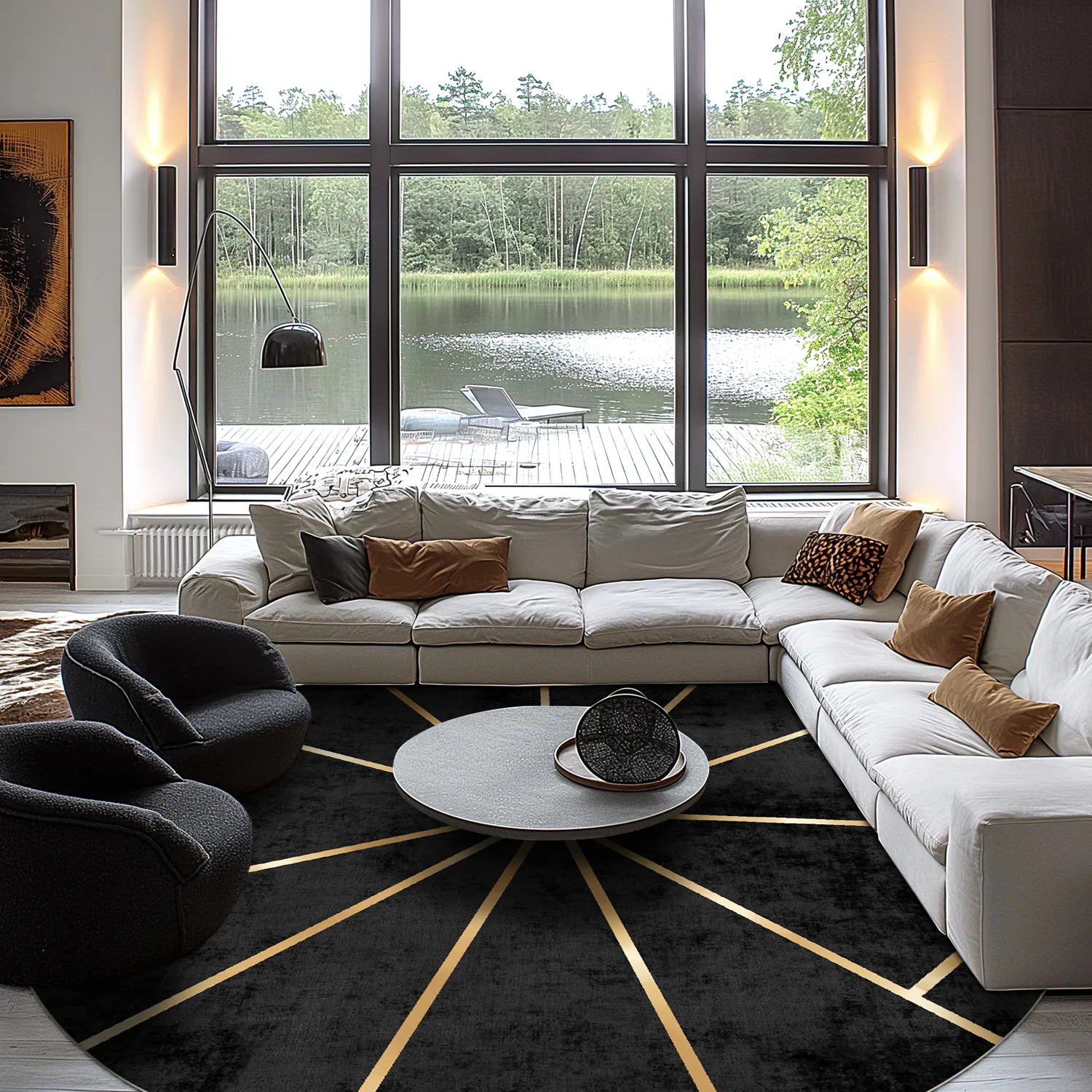 Round rug - Bellizzi (black)