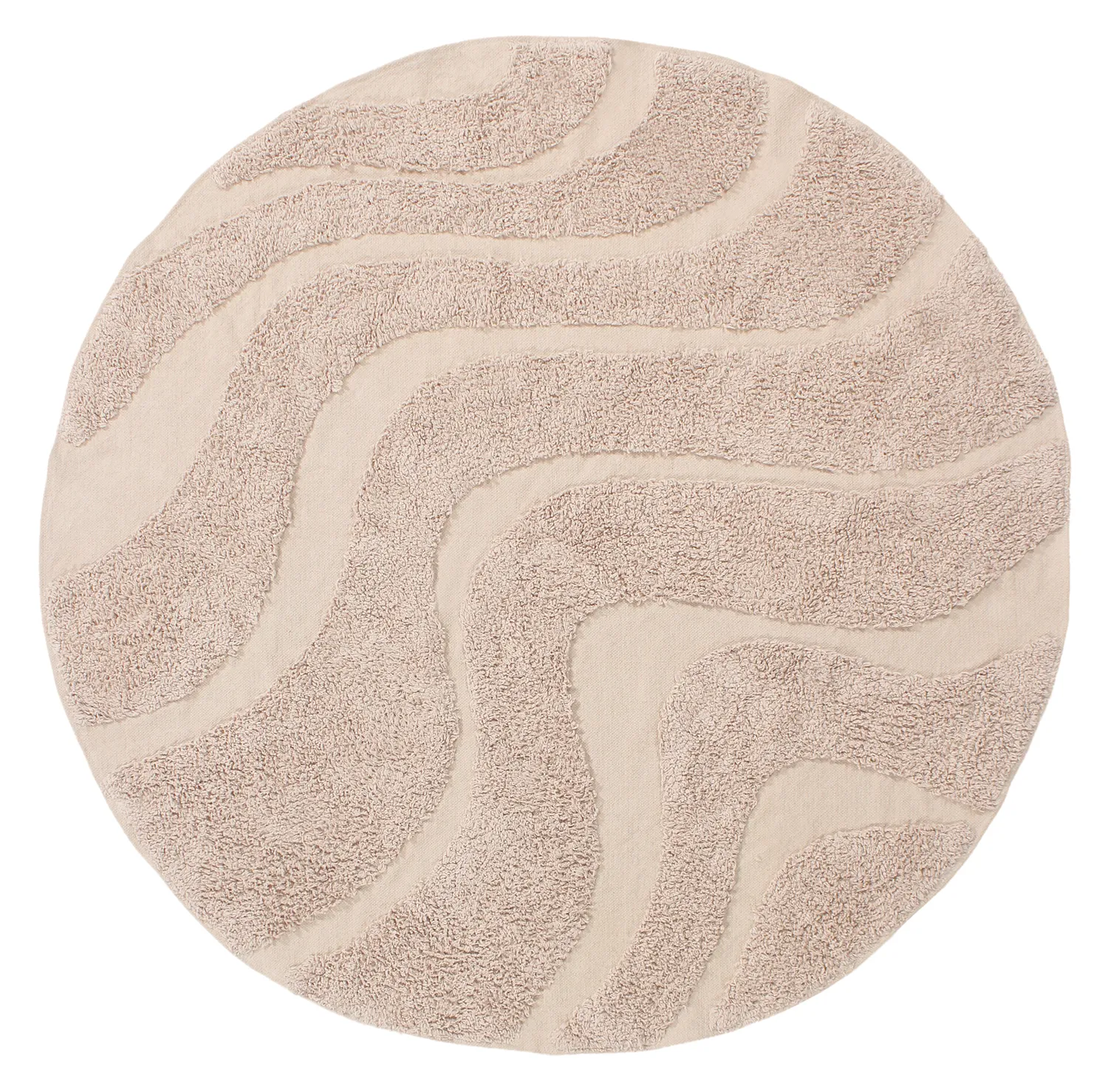 Round rug - Bonnie Natural Cotton Shaggy (beige)