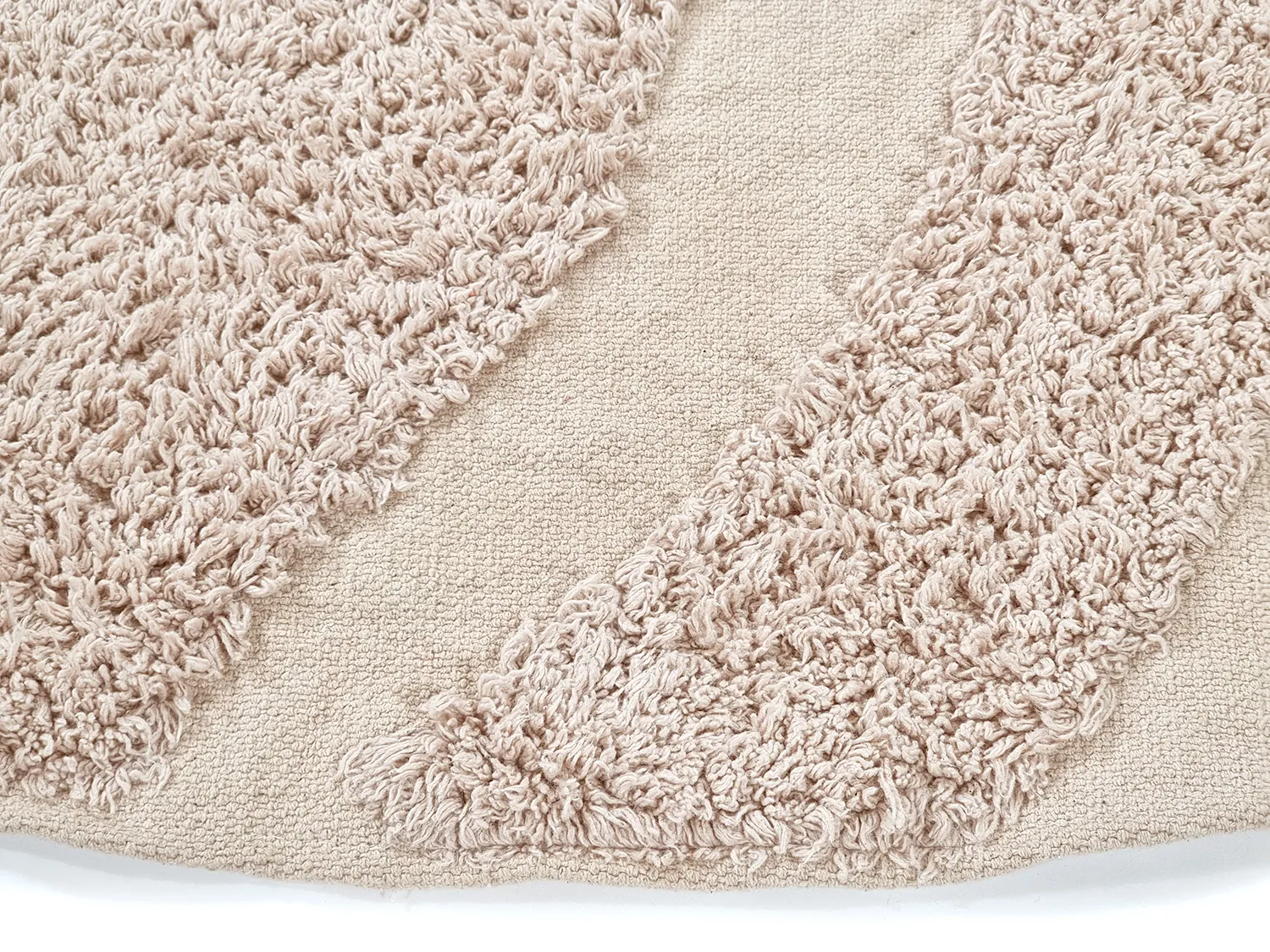 Round rug - Bonnie Natural Cotton Shaggy (beige)