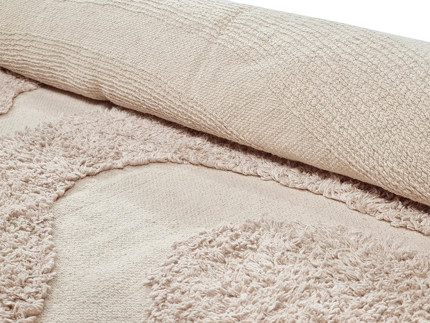 Round rug - Bonnie Natural Cotton Shaggy (beige)
