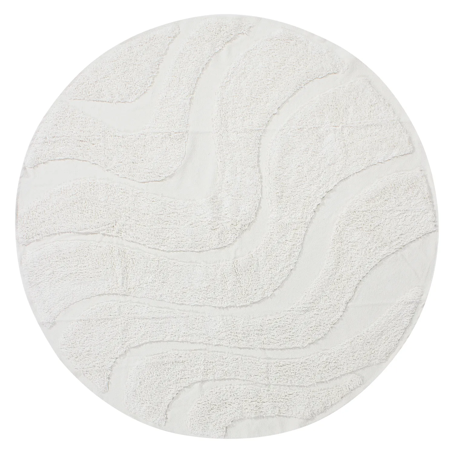 Round rug - Bonnie Natural Cotton Shaggy (offwhite)